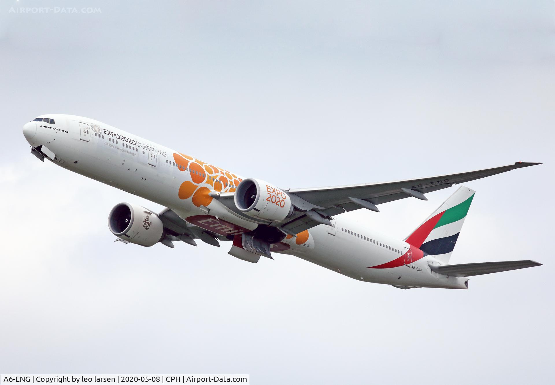 A6-ENG, 2012 Boeing 777-31H/ER C/N 35604, Copenhagen 8.5.2020