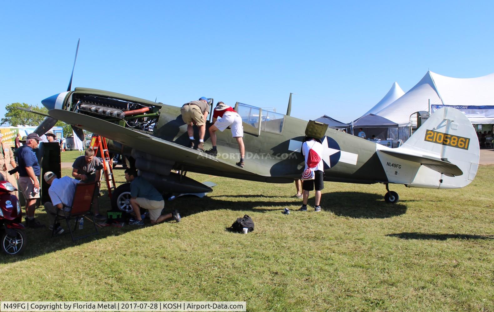 N49FG, 1943 Curtiss P-40N Warhawk C/N 29623, Air Venture 2017