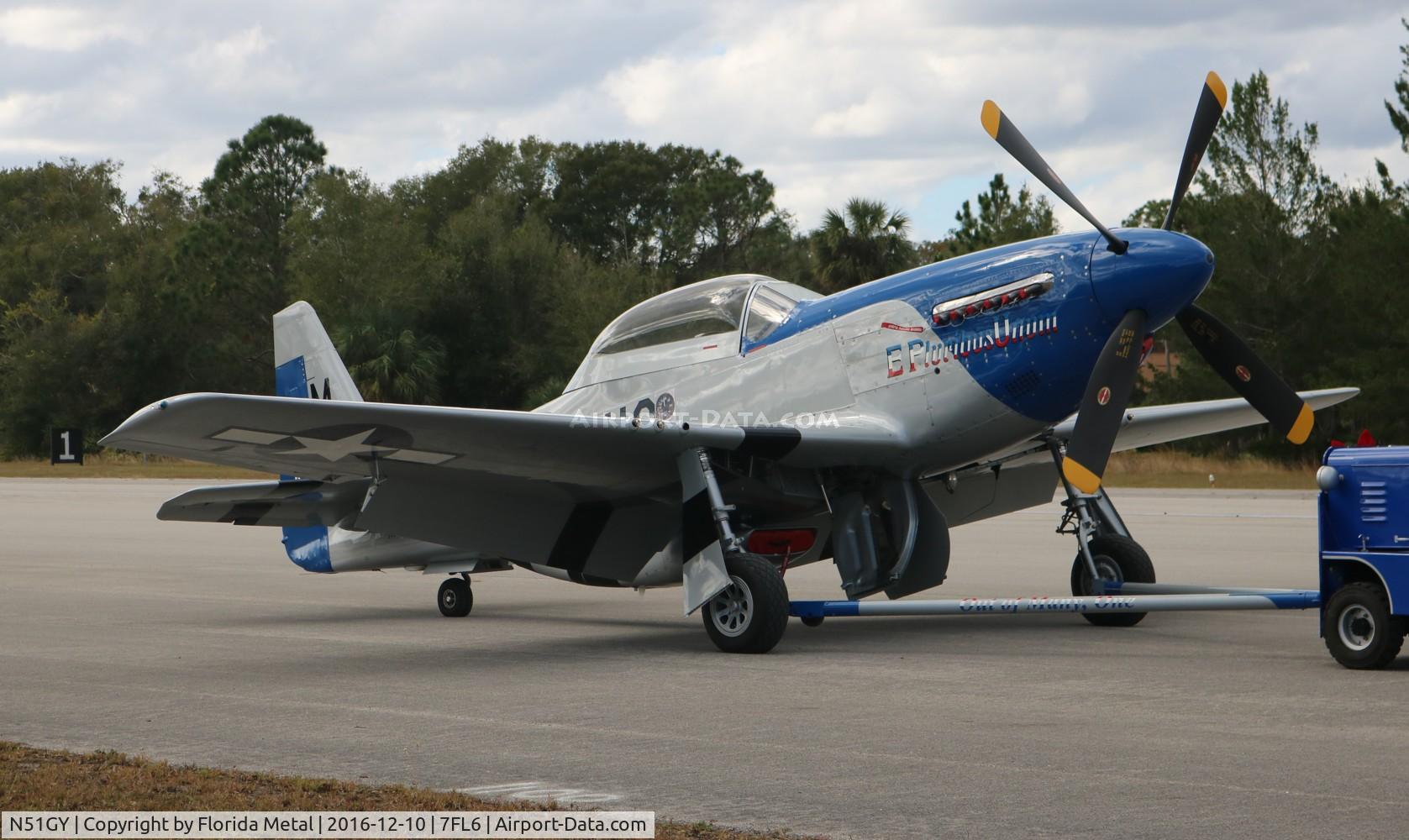 N51GY, 1946 North American F-51 C/N 44-73142, Spruce Creek 2016