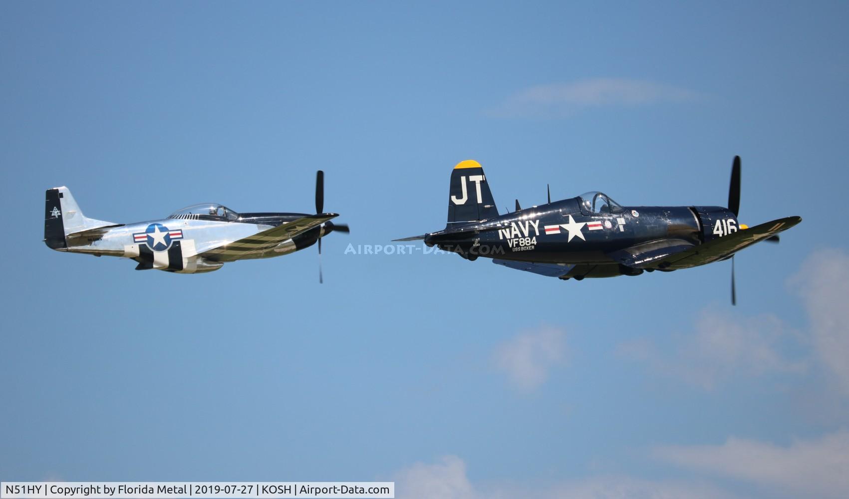 N51HY, 1944 North American P-51D Mustang C/N 124-48192, Air Venture 2019