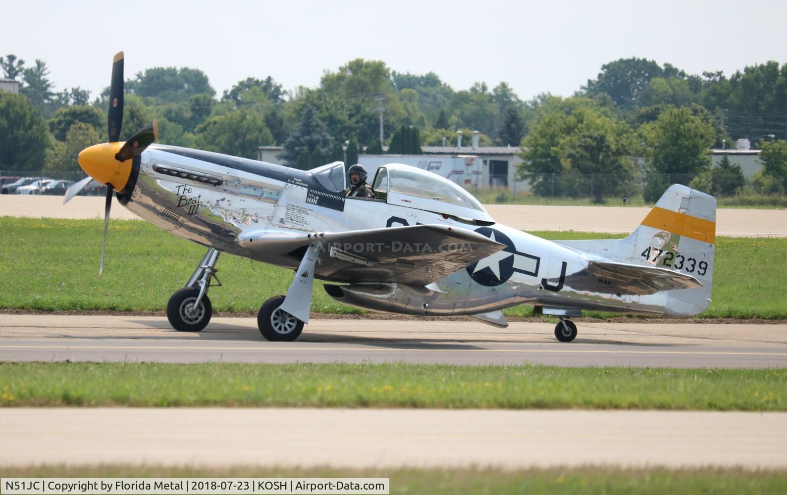 N51JC, 1944 North American P-51D Mustang C/N 122-38798, Air Venture 2018