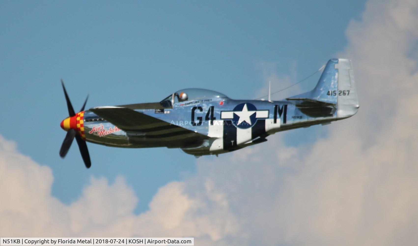 N51KB, 1961 North American F-51D Mustang C/N 44-74009, Air Venture 2018