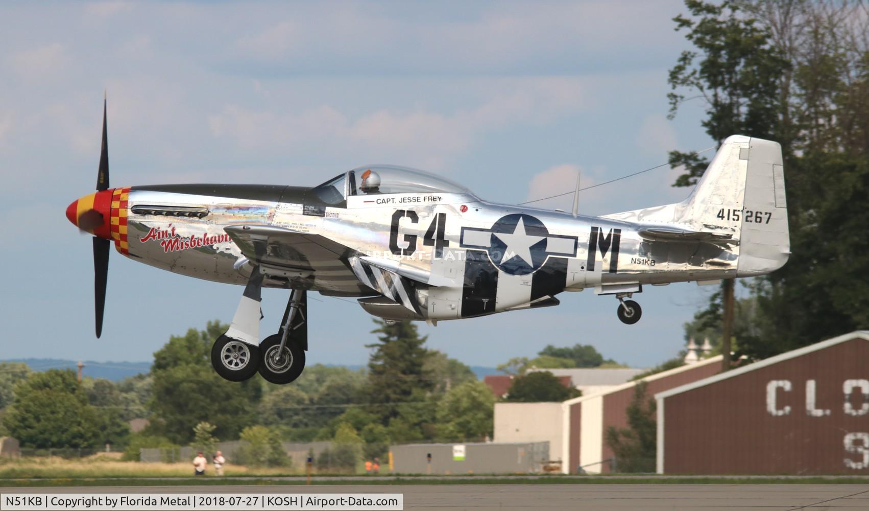 N51KB, 1961 North American F-51D Mustang C/N 44-74009, OSH 2018