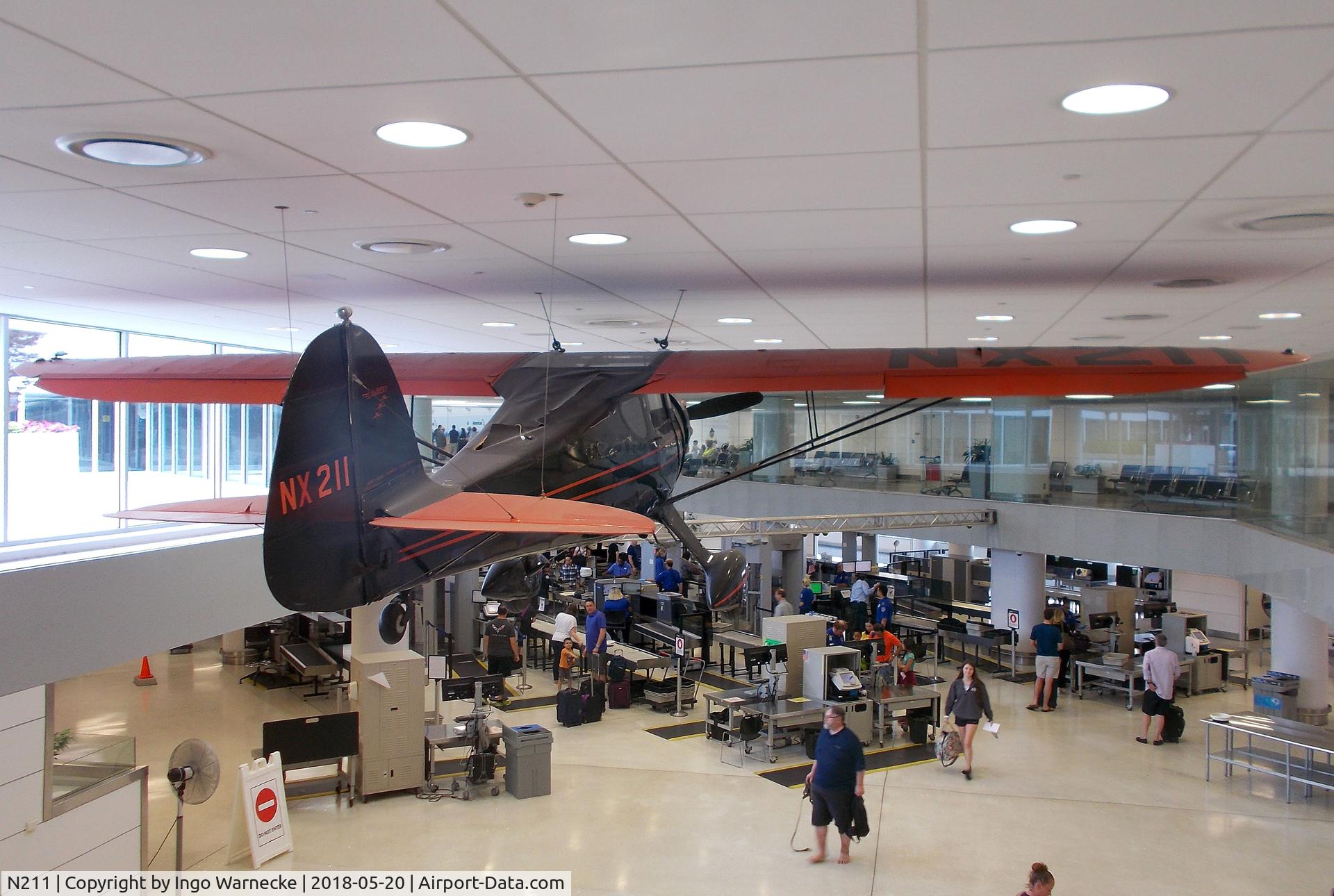 N211, 1935 Monocoupe D145 C/N D-125, Monocoupe D-145, once built for Charles Lindbergh, now preserved by the Missouri Historical Museum and displayed until June 2018 at  St. Louis Lambert International Airport, St. Louis county MO