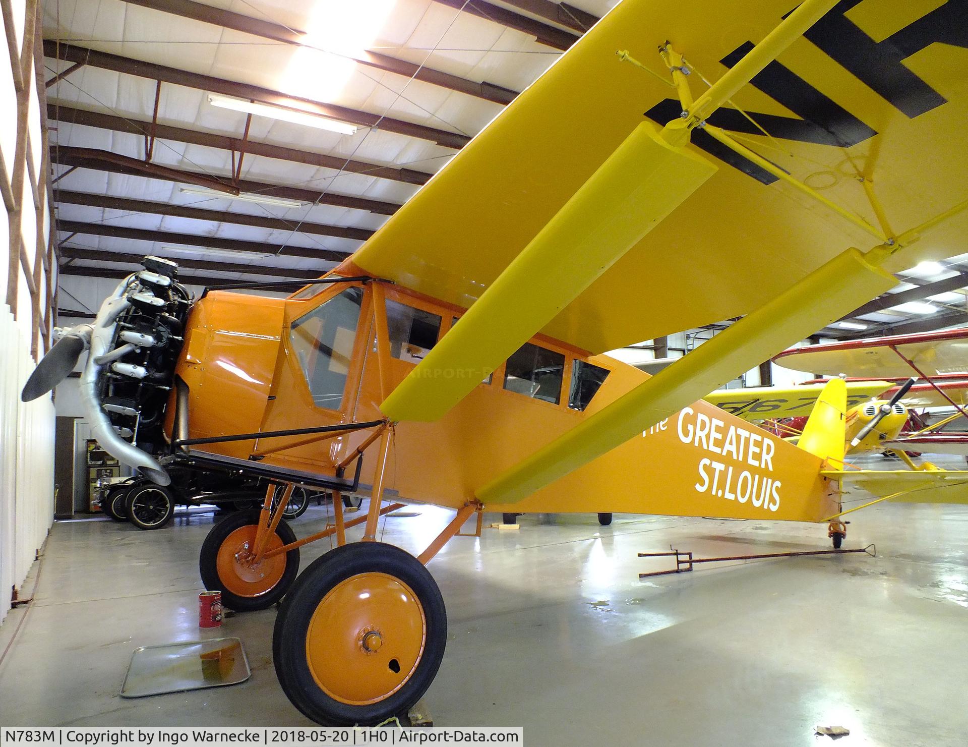 N783M, 1929 Curtiss-Wright Robin C/N 296, Curtiss-Wright Robin, re-engined with Lycoming R680, at the Aircraft Restoration Museum at Creve Coeur airfield, Maryland Heights MO