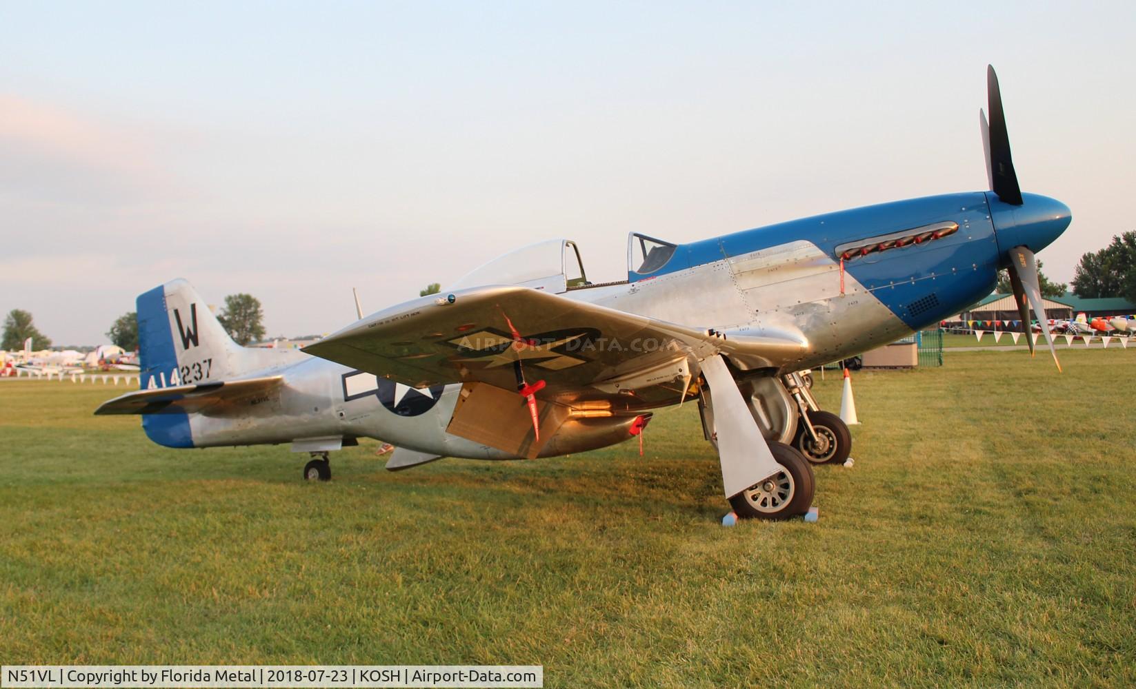 N51VL, 1944 North American F-51D Mustang C/N 122-40196, Air Venture 2018