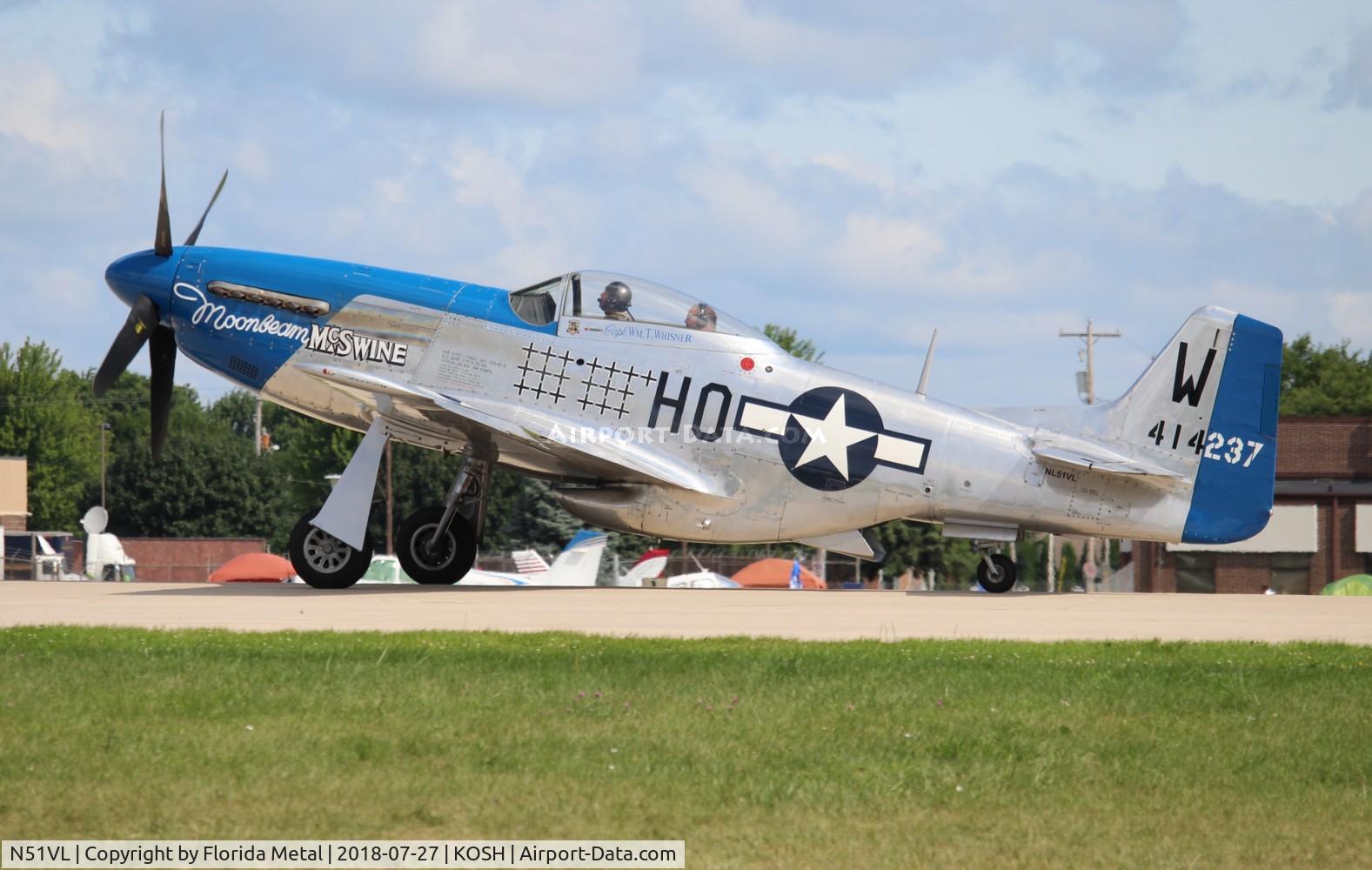 N51VL, 1944 North American F-51D Mustang C/N 122-40196, Air Venture 2018