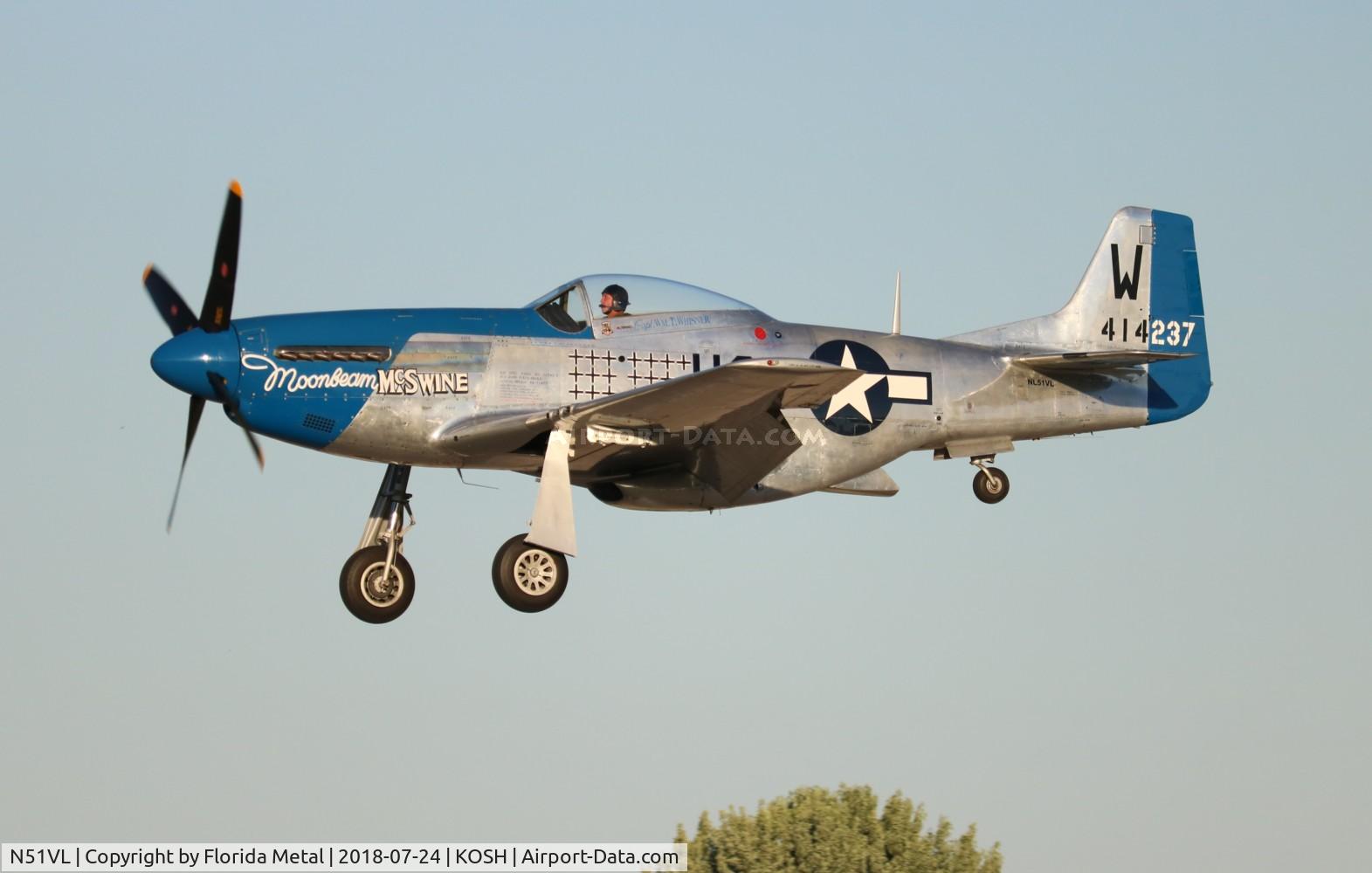 N51VL, 1944 North American F-51D Mustang C/N 122-40196, Air Venture 2018