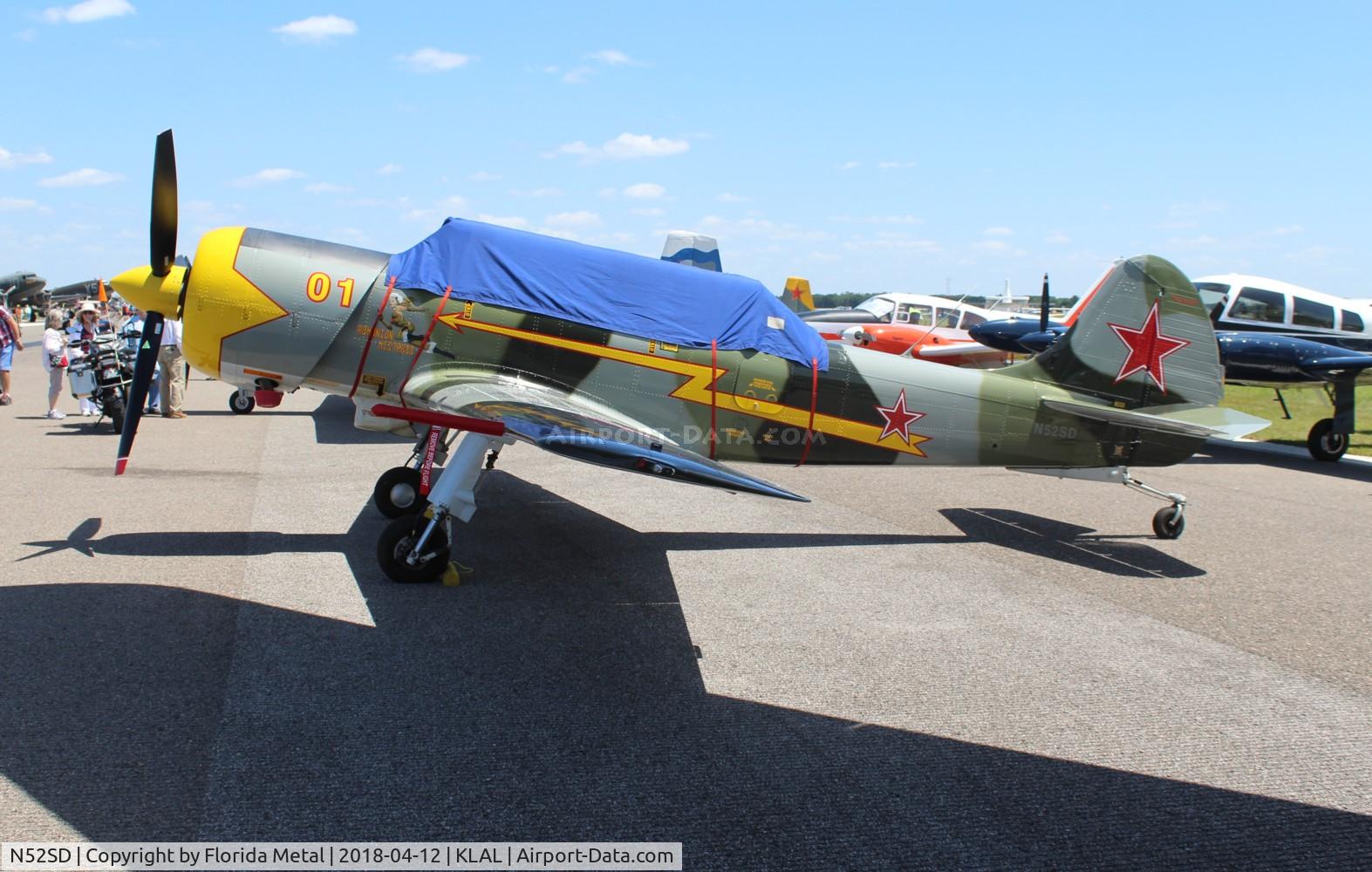 N52SD, 2001 Yakovlev (Aerostar) Yak-52TW C/N 0112226, Sun N Fun 2018