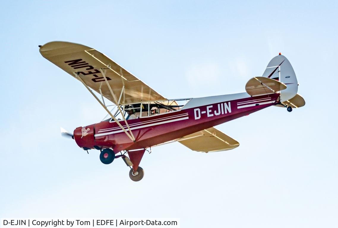 D-EJIN, 1943 Piper L-4J Grasshopper (J3C-65D) C/N 12987, D-EJIN evening flight south of Frankfurt