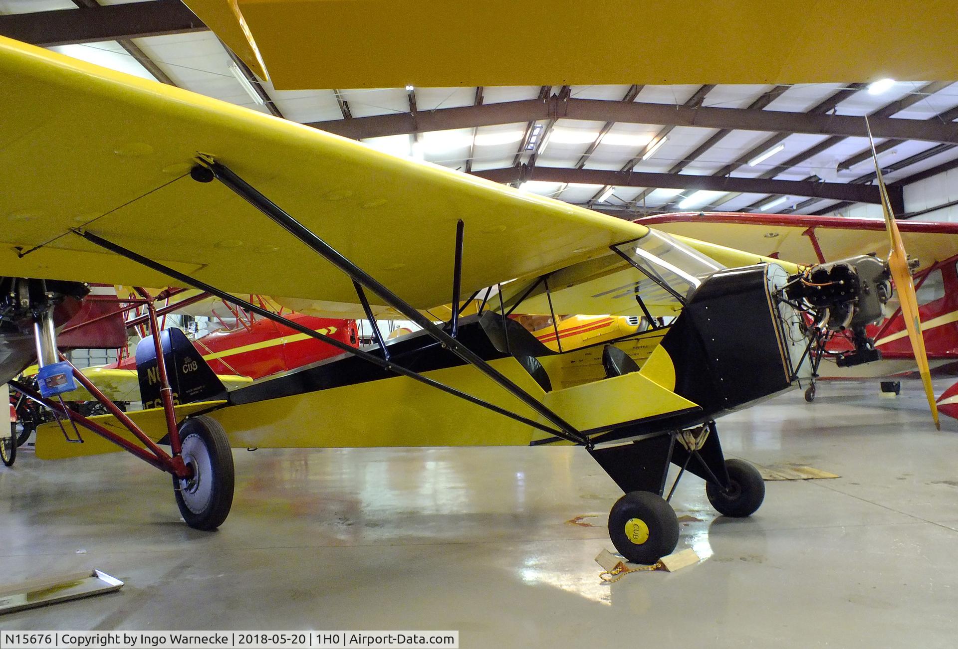 N15676, 1935 Piper E-2 C/N 341, Taylor (Piper) E-2 Cub at the Aircraft Restoration Museum at Creve Coeur airfield, Maryland Heights MO