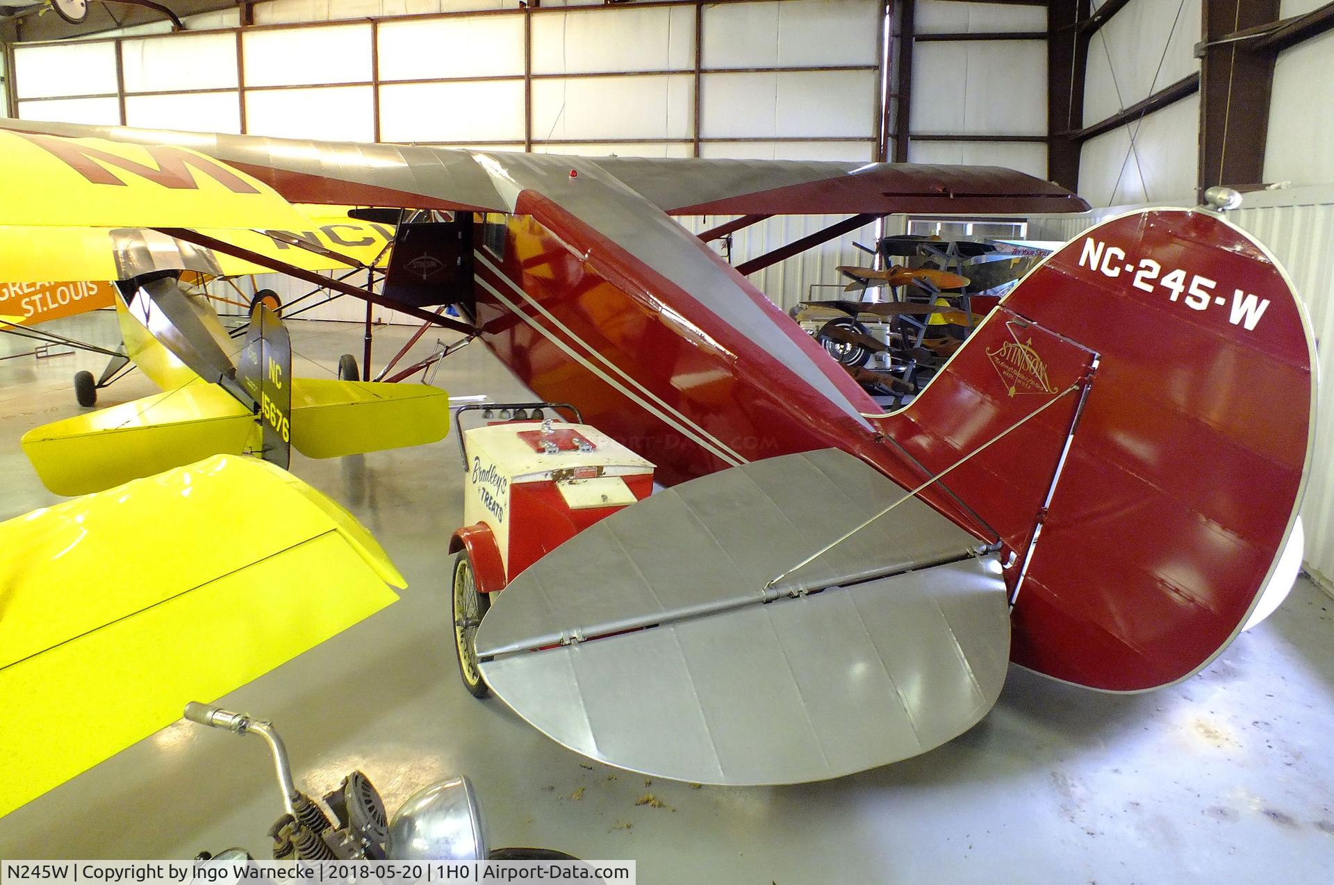 N245W, 1930 Stinson SM-8A Junior C/N 4064, Stinson SM-8A Junior at the Aircraft Restoration Museum at Creve Coeur airfield, Maryland Heights MO