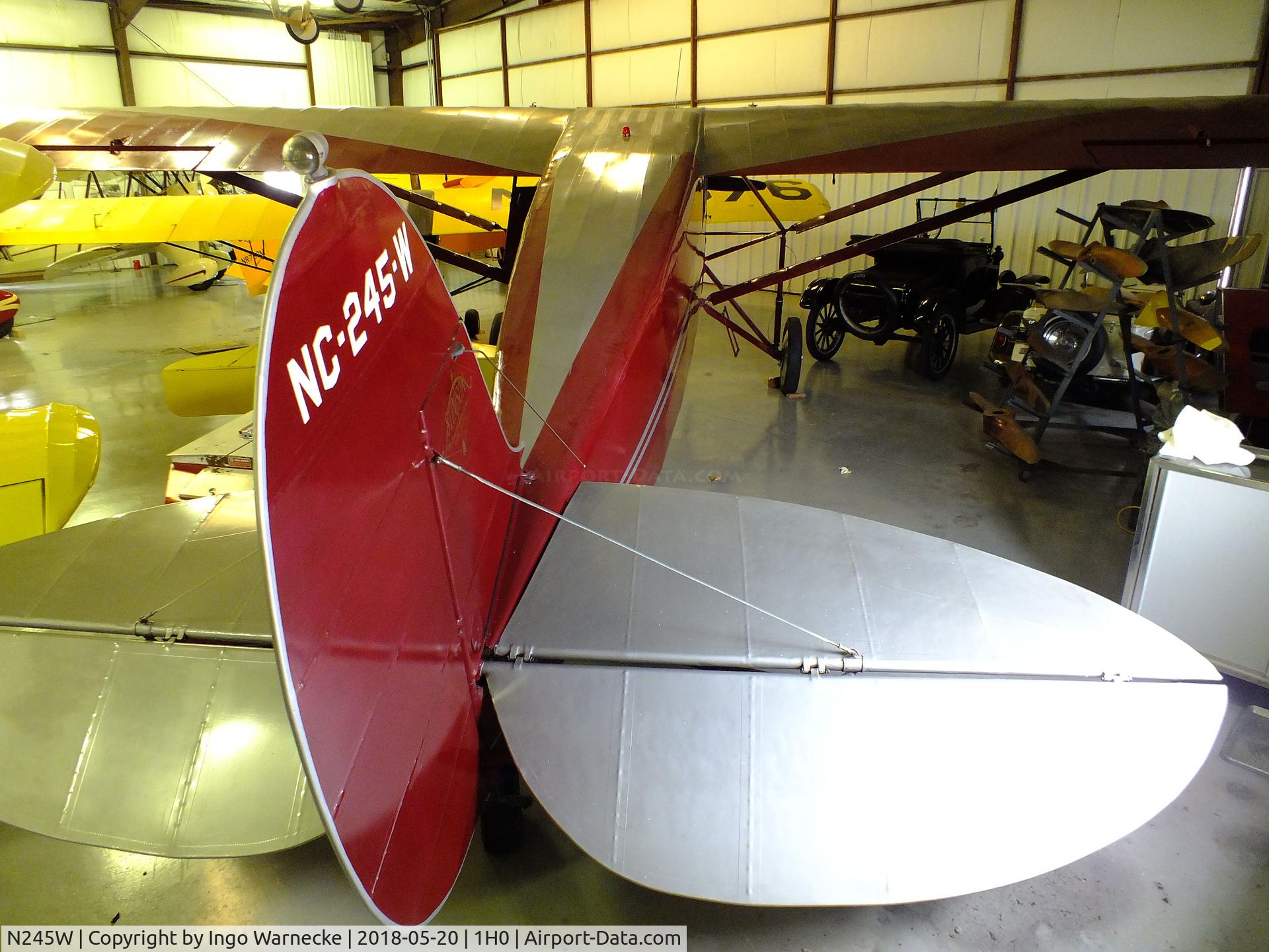N245W, 1930 Stinson SM-8A Junior C/N 4064, Stinson SM-8A Junior at the Aircraft Restoration Museum at Creve Coeur airfield, Maryland Heights MO