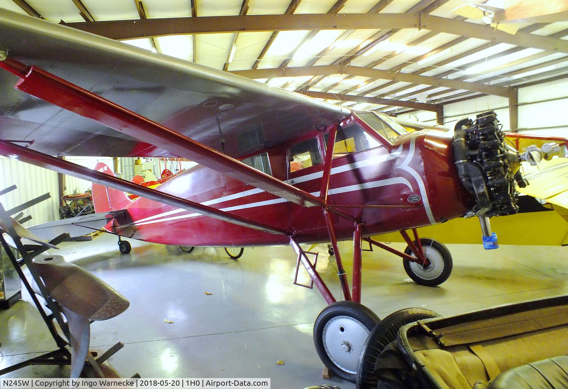 N245W, 1930 Stinson SM-8A Junior C/N 4064, Stinson SM-8A Junior at the Aircraft Restoration Museum at Creve Coeur airfield, Maryland Heights MO