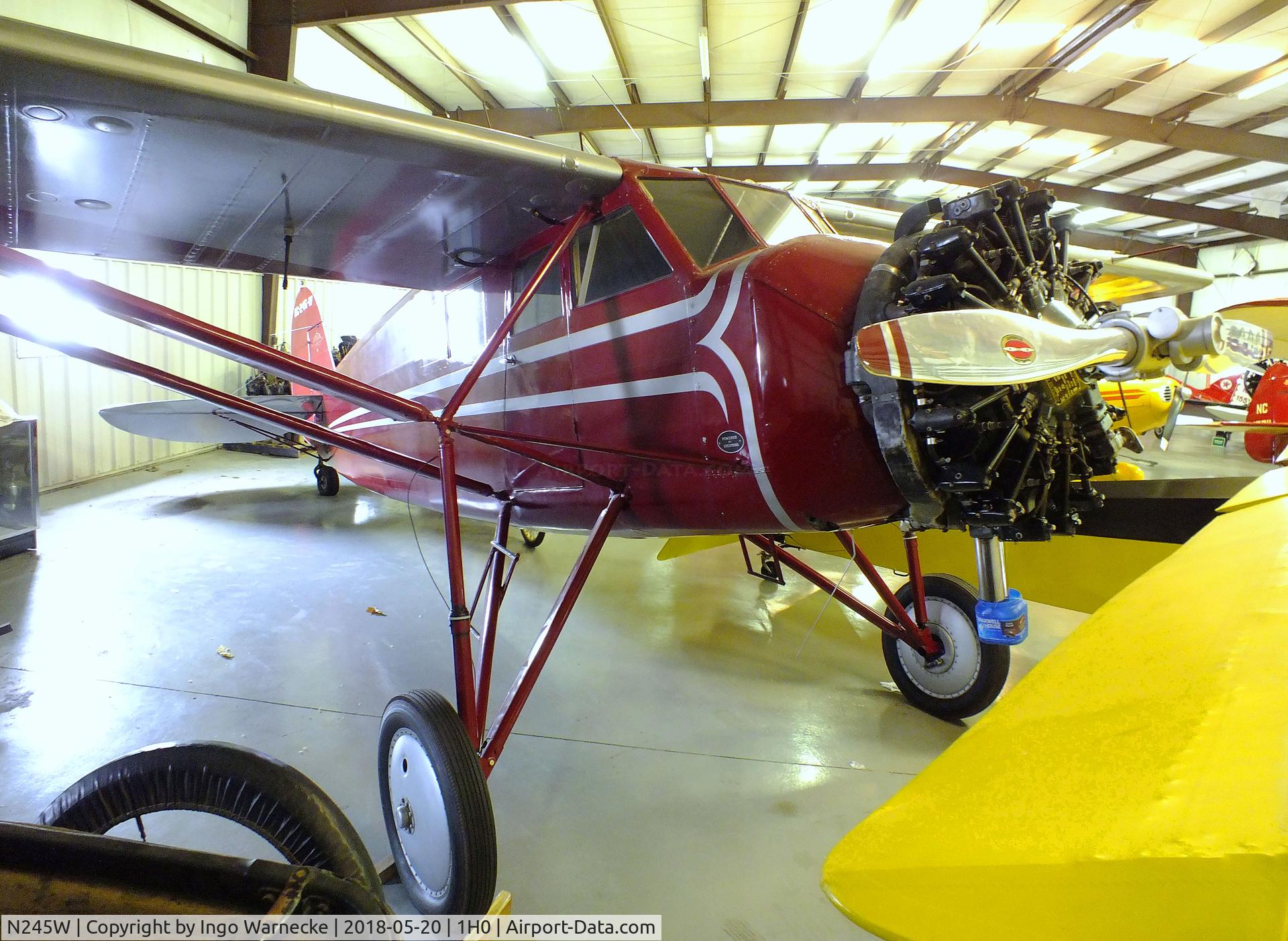 N245W, 1930 Stinson SM-8A Junior C/N 4064, Stinson SM-8A Junior at the Aircraft Restoration Museum at Creve Coeur airfield, Maryland Heights MO