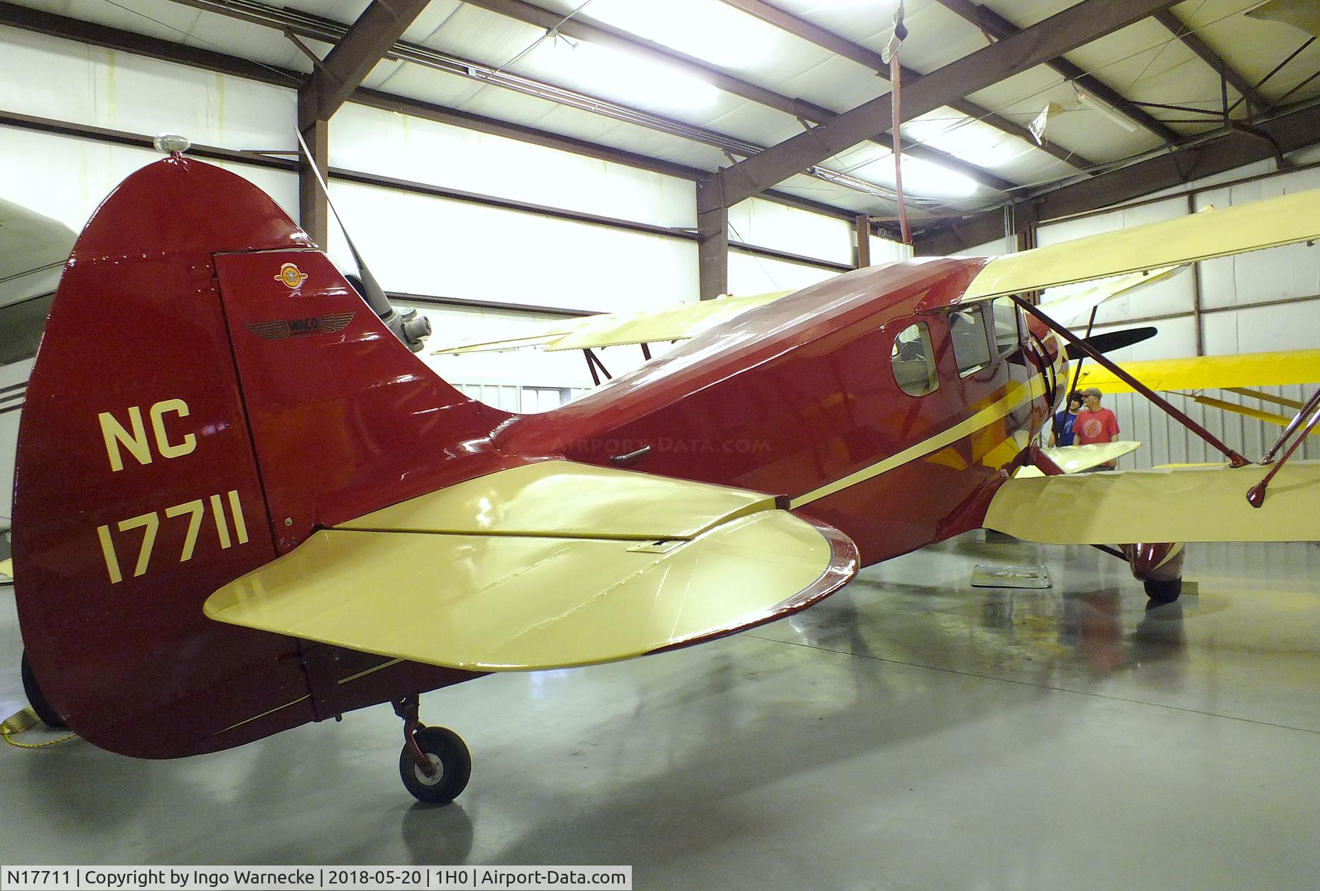 N17711, 1937 Waco ZGC-7 C/N 4555, Waco ZGC-7 engine at the Aircraft Restoration Museum at Creve Coeur airfield, Maryland Heights MO