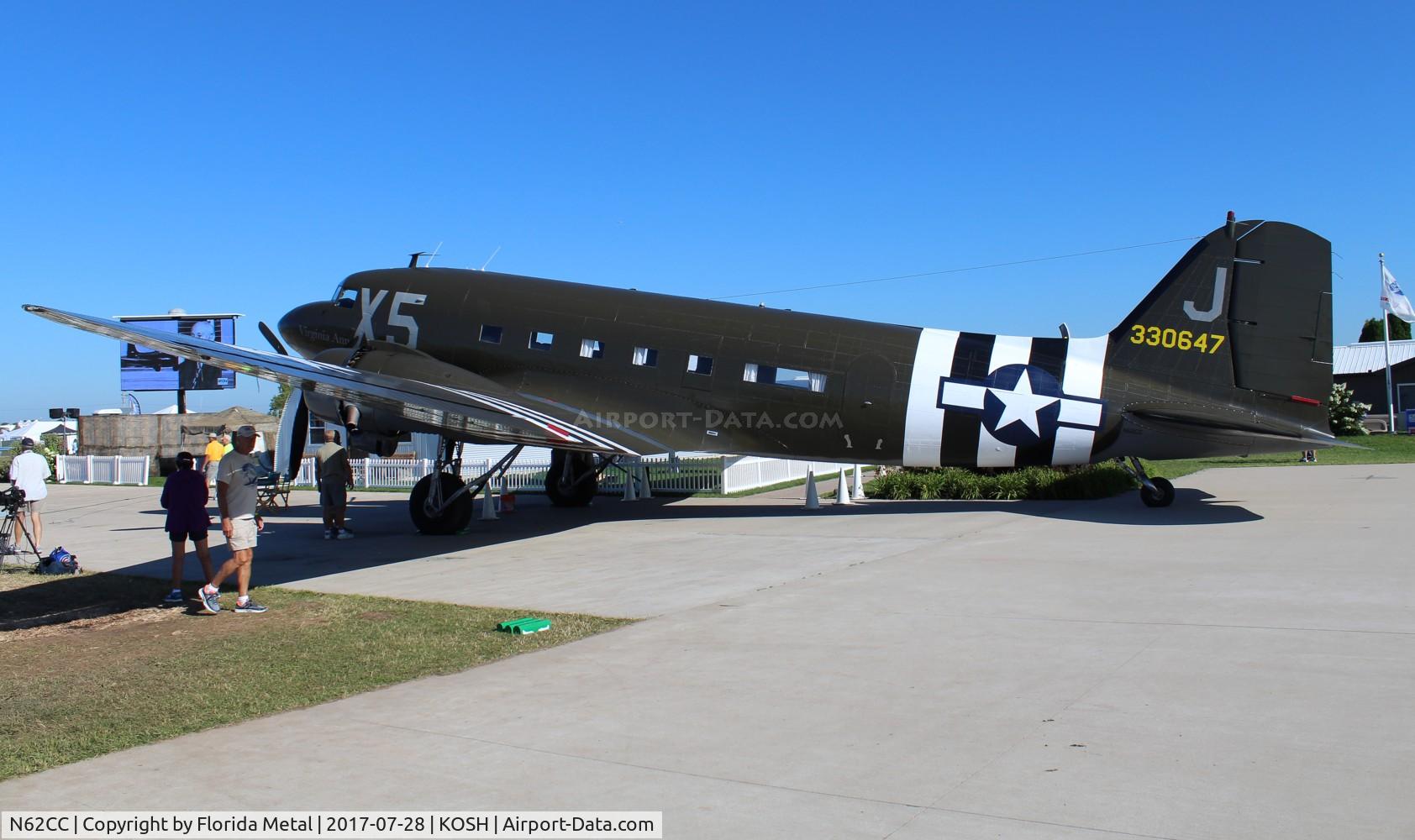 N62CC, 1943 Douglas DC-3C (C-47A-DL) C/N 13798, Air Venture 2017