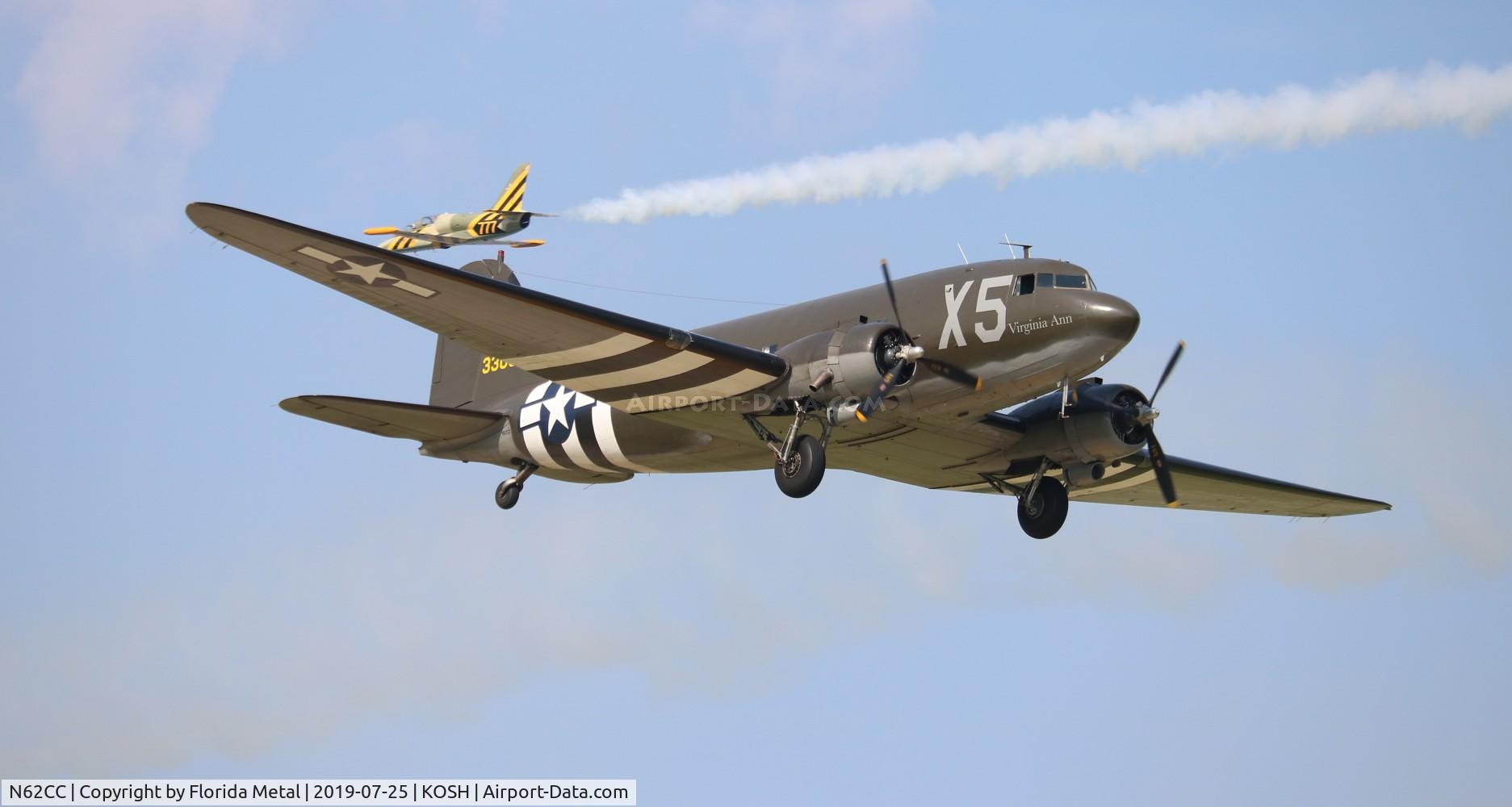 N62CC, 1943 Douglas DC-3C (C-47A-DL) C/N 13798, Air Venture 2019