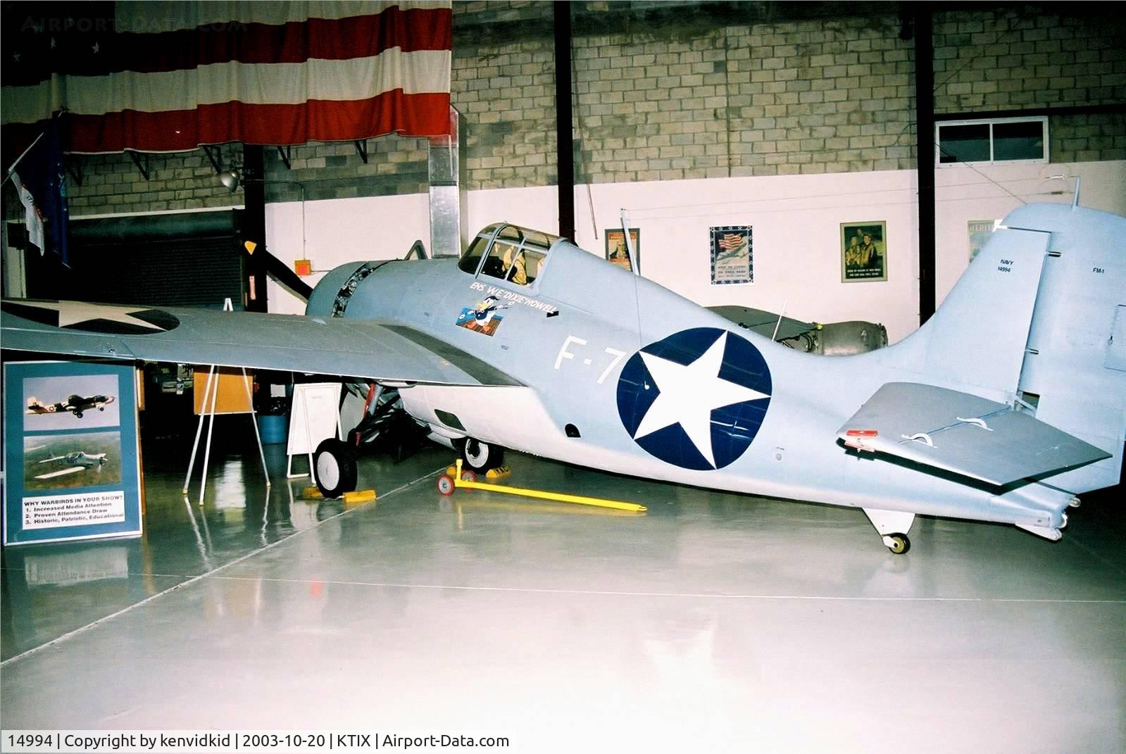 14994, General Motors (Grumman) FM-1 Wildcat C/N Not found 14994, At the Valliant Air Command Museum.