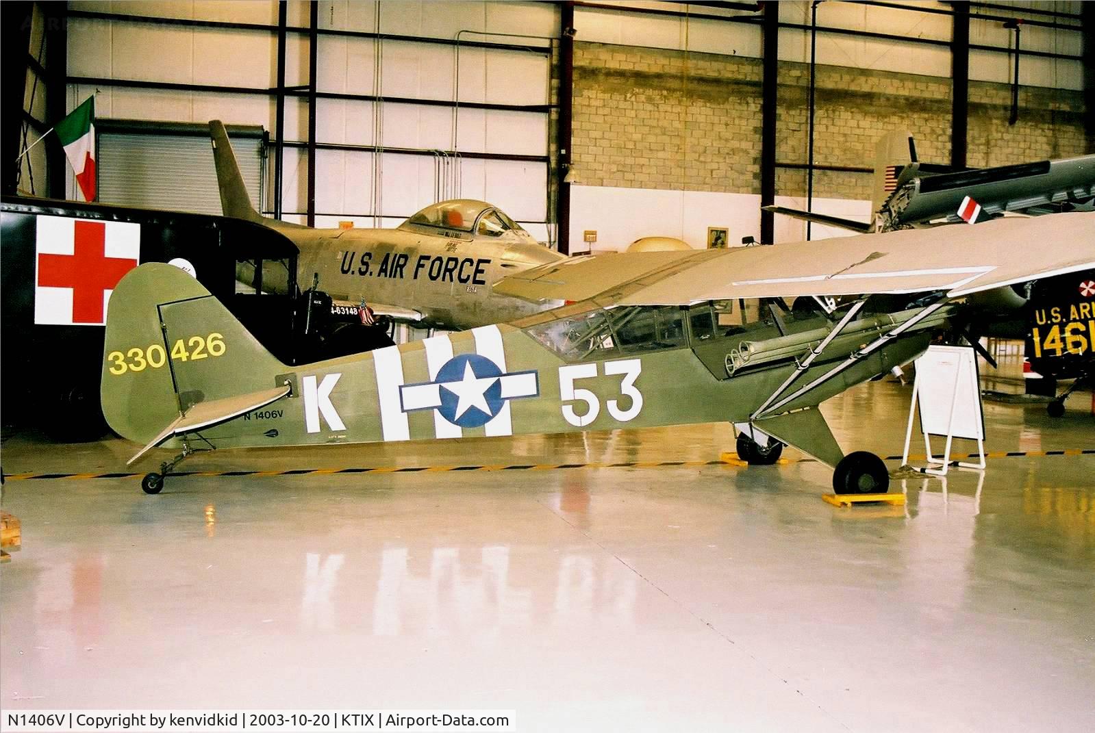 N1406V, 1944 Piper L-4J Grasshopper (J3C-65D) C/N 12891, At the Valliant Air Command Museum.