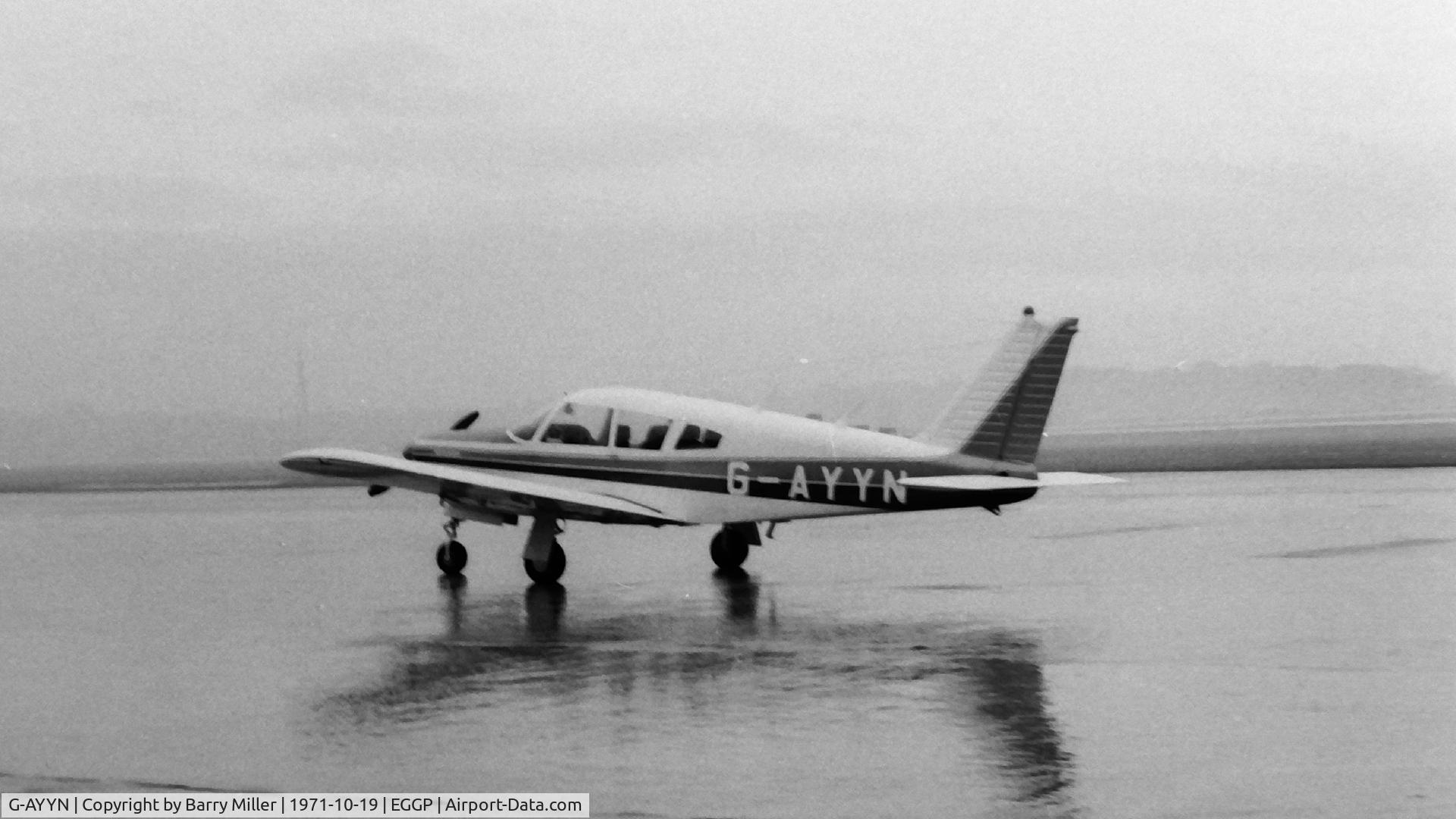 G-AYYN, 1971 Piper PA-28R-200 Cherokee Arrow C/N 28R-7135054, Taken at Speke (now John Lennon) airport 19 October 1971