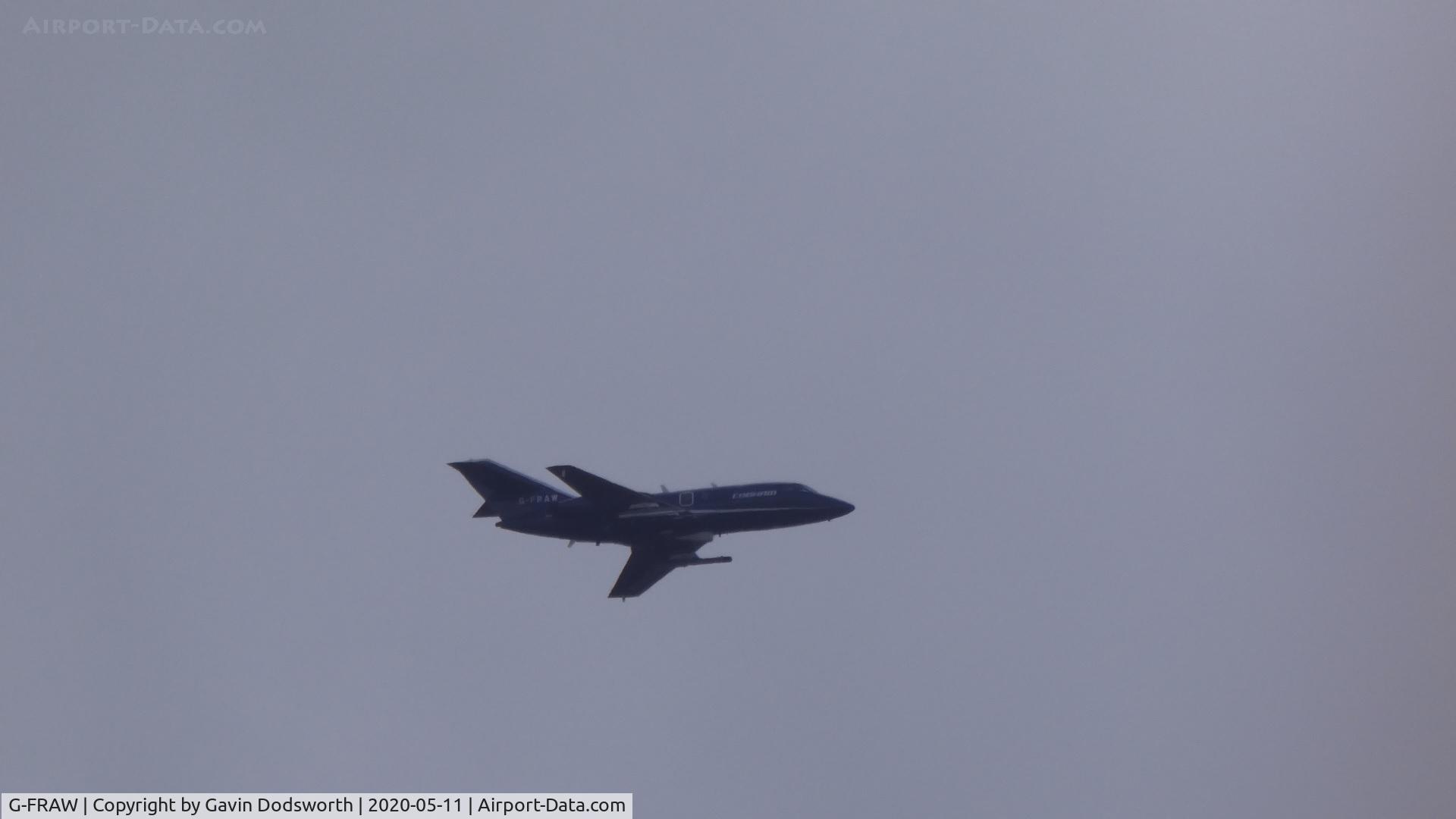 G-FRAW, 1967 Dassault Falcon (Mystere) 20C C/N 114, G-FRAW over Darlington on 11/05/20