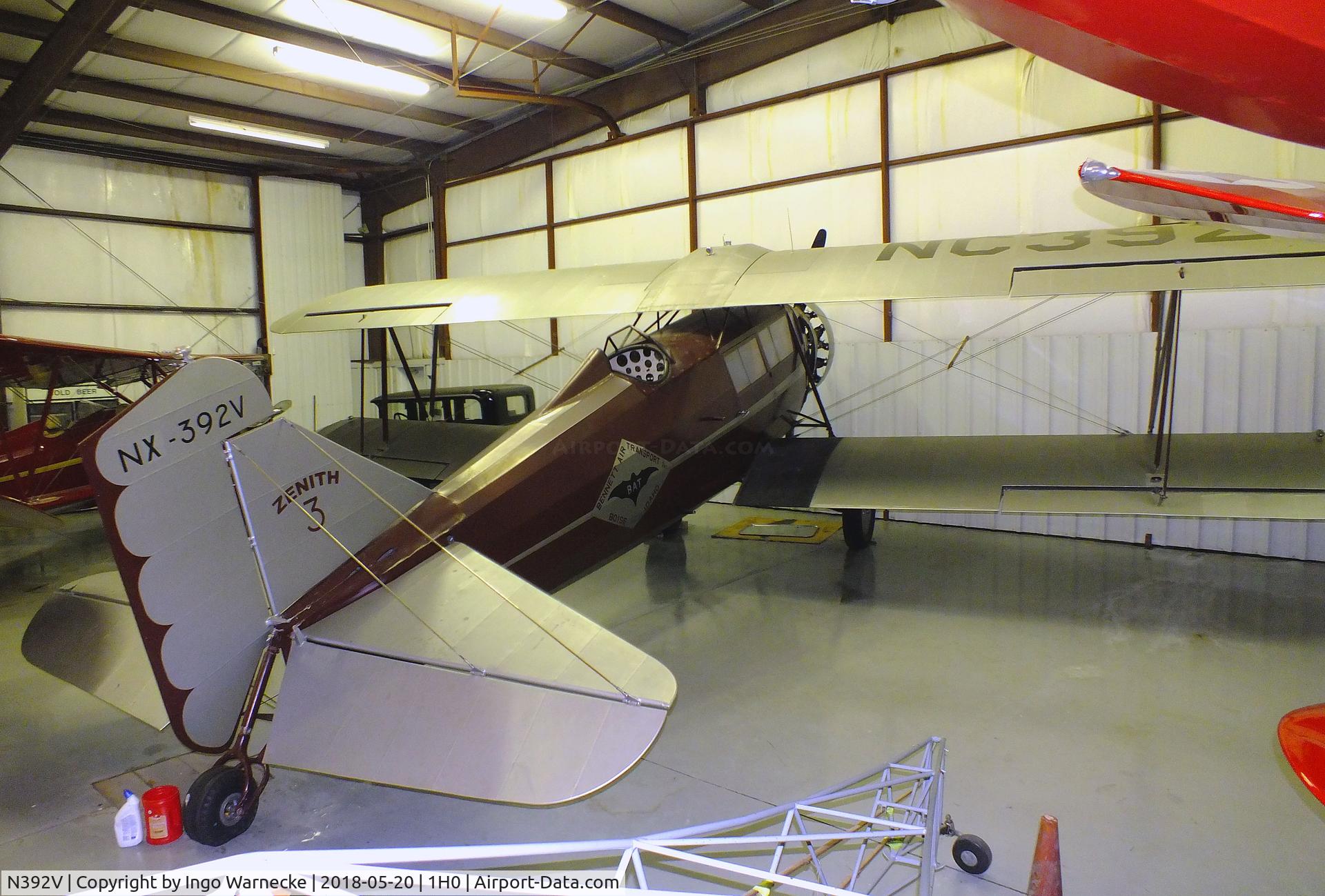 N392V, 2004 Zenith Z6A C/N 3, 1927 Zenith Z-6A at the Aircraft Restoration Museum at Creve Coeur airfield, Maryland Heights MO
