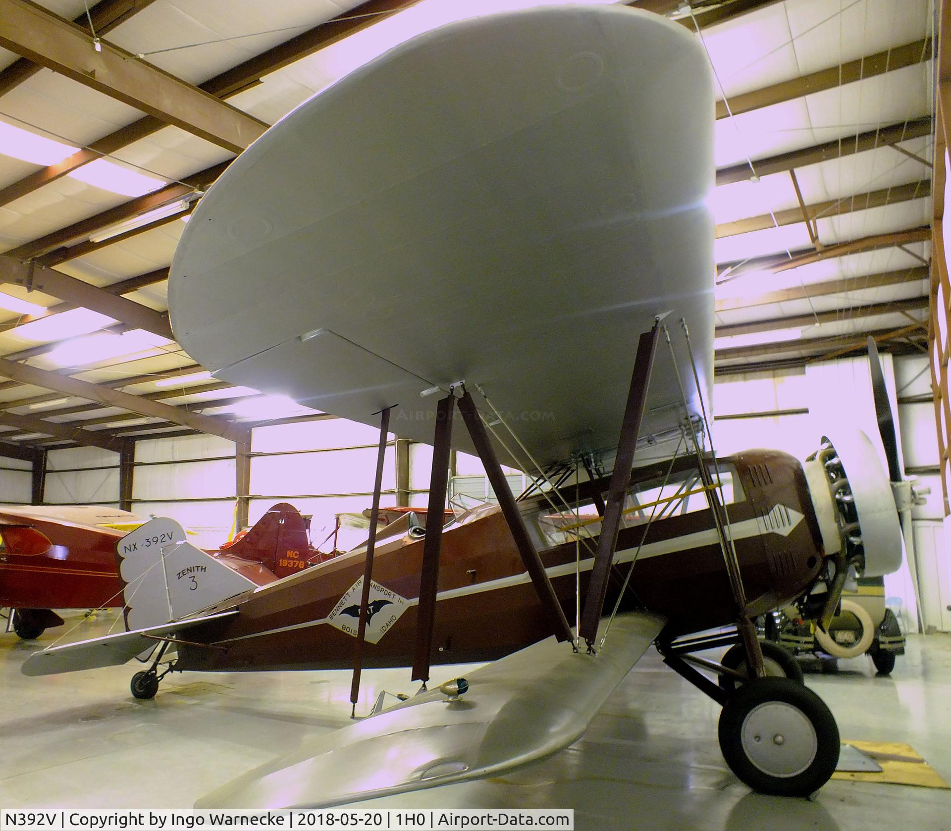N392V, 2004 Zenith Z6A C/N 3, 1927 Zenith Z-6A at the Aircraft Restoration Museum at Creve Coeur airfield, Maryland Heights MO