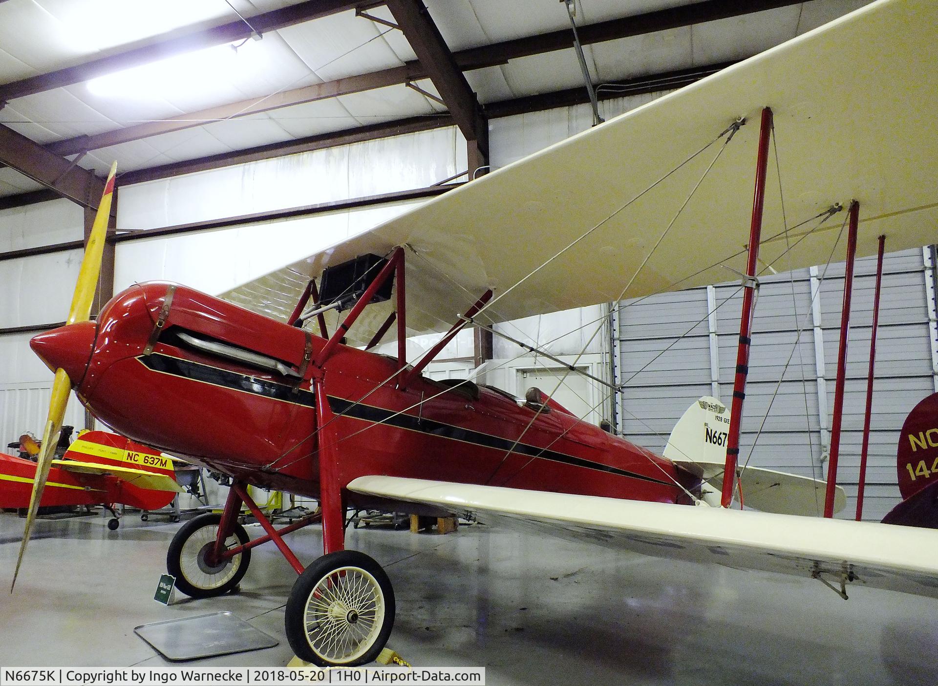 N6675K, 1928 Waco GXE C/N 1388, Waco GXE at the Aircraft Restoration Museum at Creve Coeur airfield, Maryland Heights MO