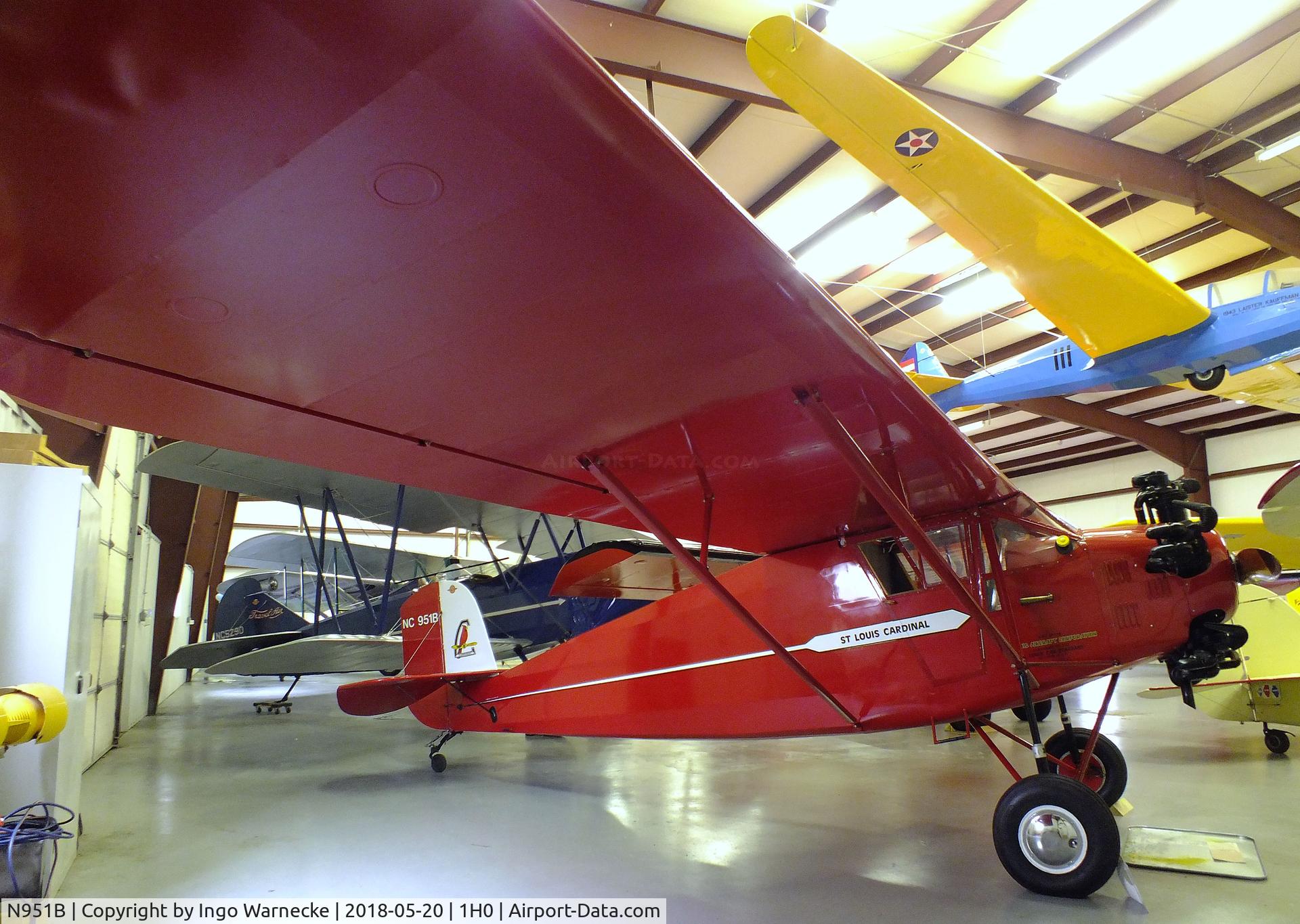 N951B, 1929 Saint Louis C-2-110 C/N C-106, St. Louis C-2-110 Cardinal at the Aircraft Restoration Museum at Creve Coeur airfield, Maryland Heights MO