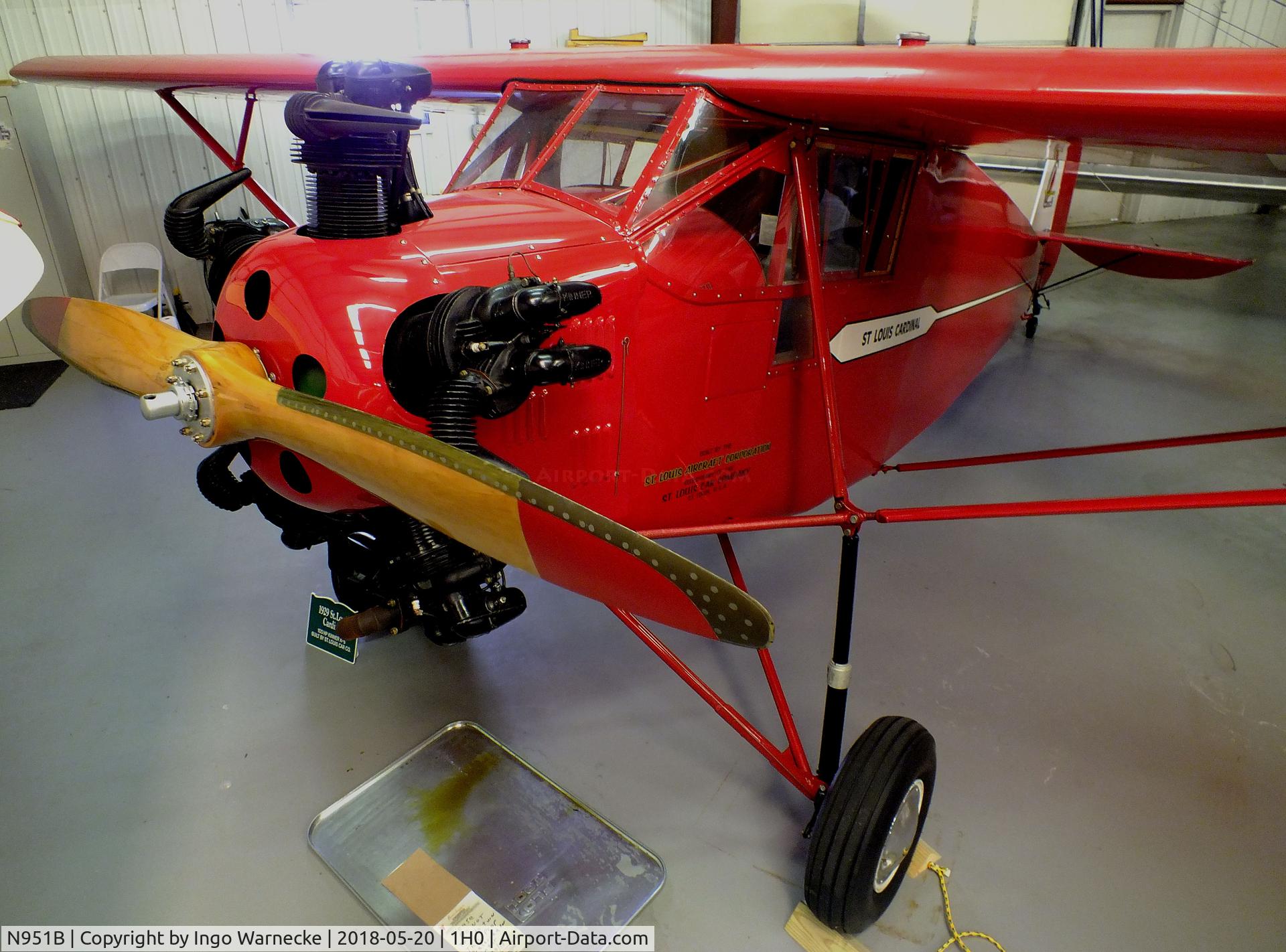 N951B, 1929 Saint Louis C-2-110 C/N C-106, St. Louis C-2-110 Cardinal at the Aircraft Restoration Museum at Creve Coeur airfield, Maryland Heights MO