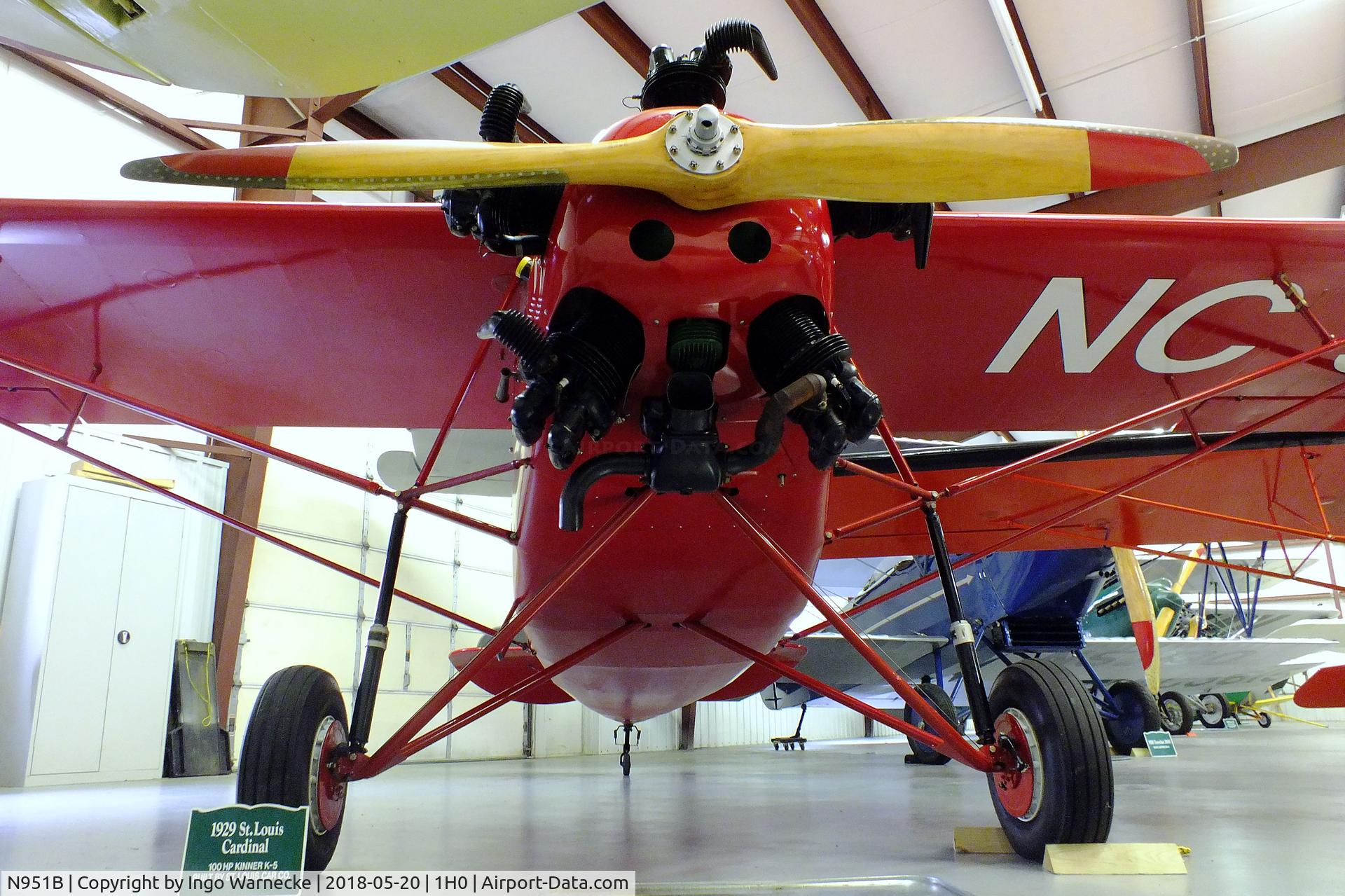 N951B, 1929 Saint Louis C-2-110 C/N C-106, St. Louis C-2-110 Cardinal at the Aircraft Restoration Museum at Creve Coeur airfield, Maryland Heights MO