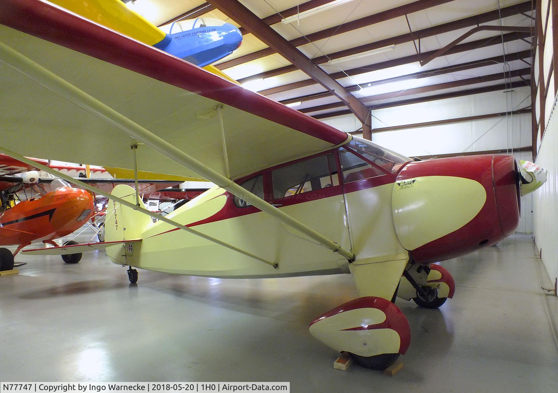 N77747, 1946 McClish Funk B85C C/N 377, McClish Funk B85C at the Aircraft Restoration Museum at Creve Coeur airfield, Maryland Heights MO
