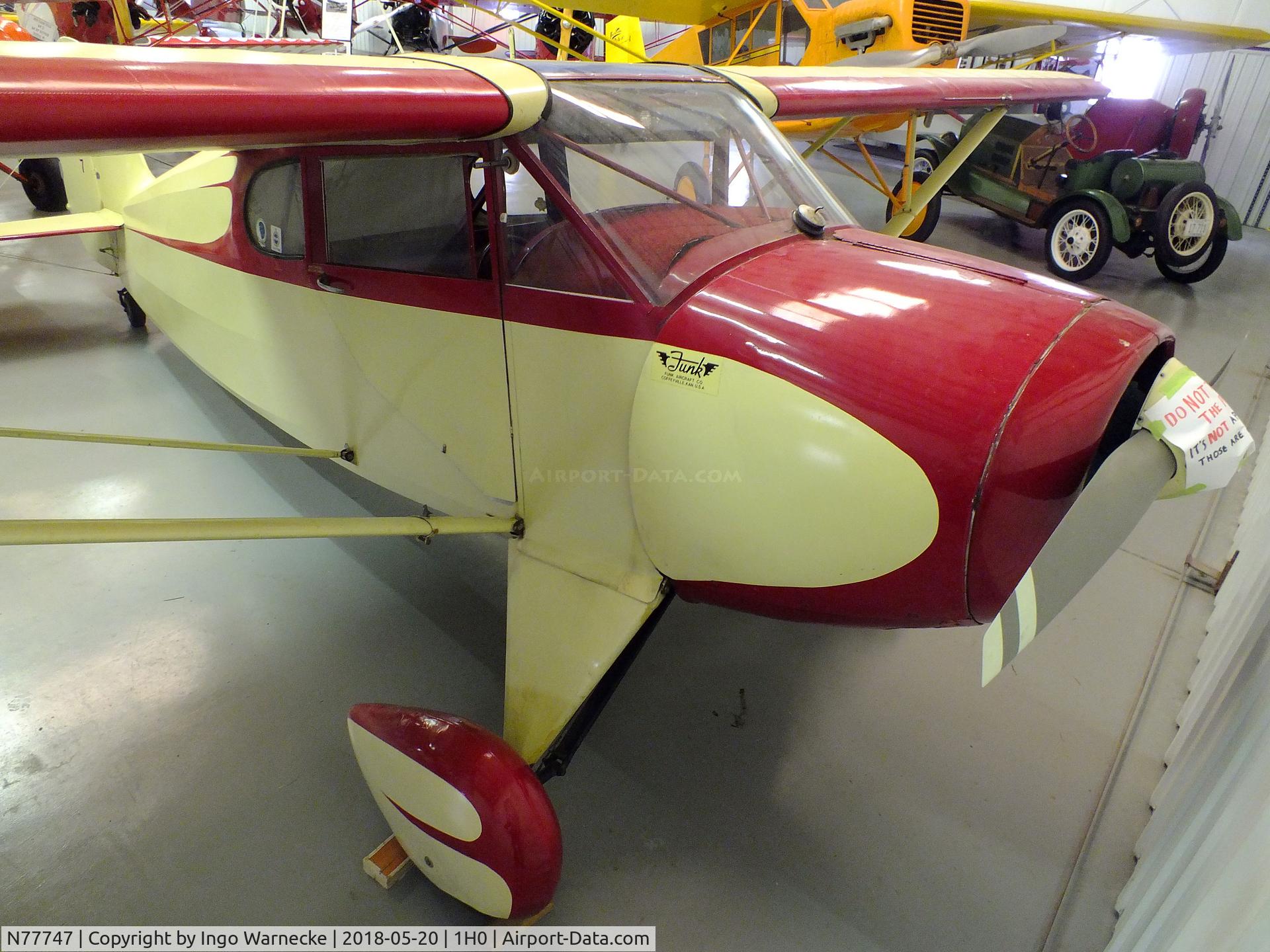 N77747, 1946 McClish Funk B85C C/N 377, McClish Funk B85C at the Aircraft Restoration Museum at Creve Coeur airfield, Maryland Heights MO