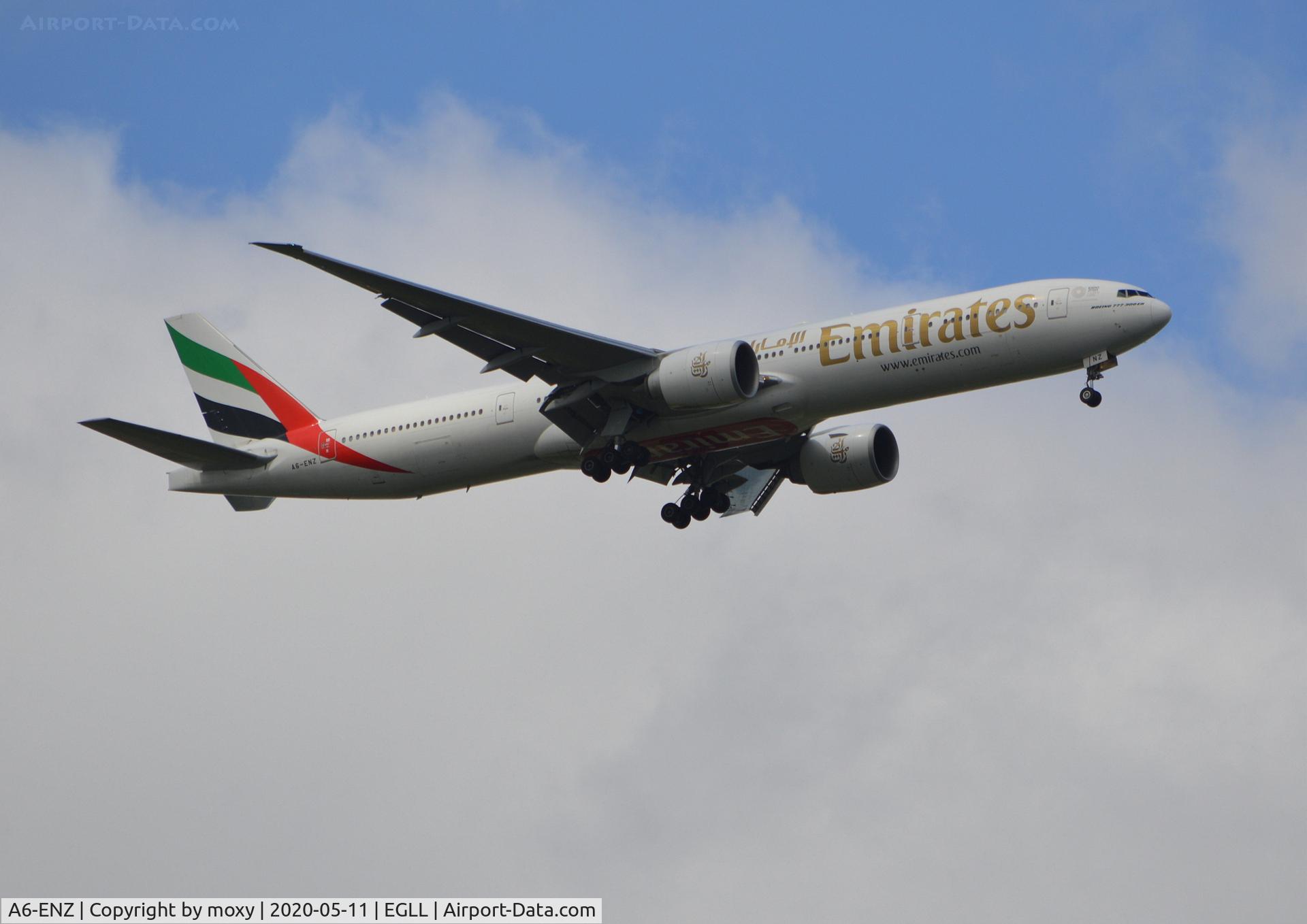A6-ENZ, 2015 Boeing 777-31H/ER C/N 42319, Boeing 777-31H/ER on finals to London Heathrow.