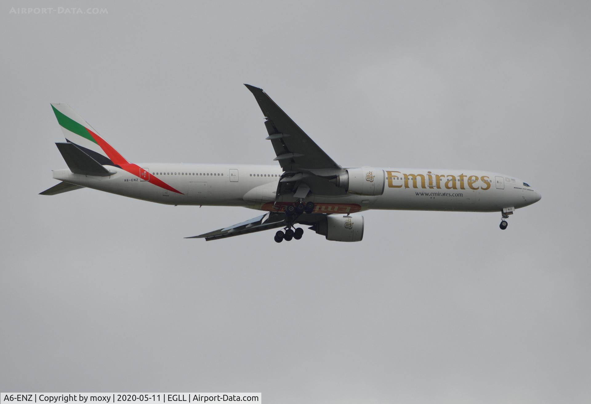 A6-ENZ, 2015 Boeing 777-31H/ER C/N 42319, Boeing 777-31H/ER on finals to London Heathrow.