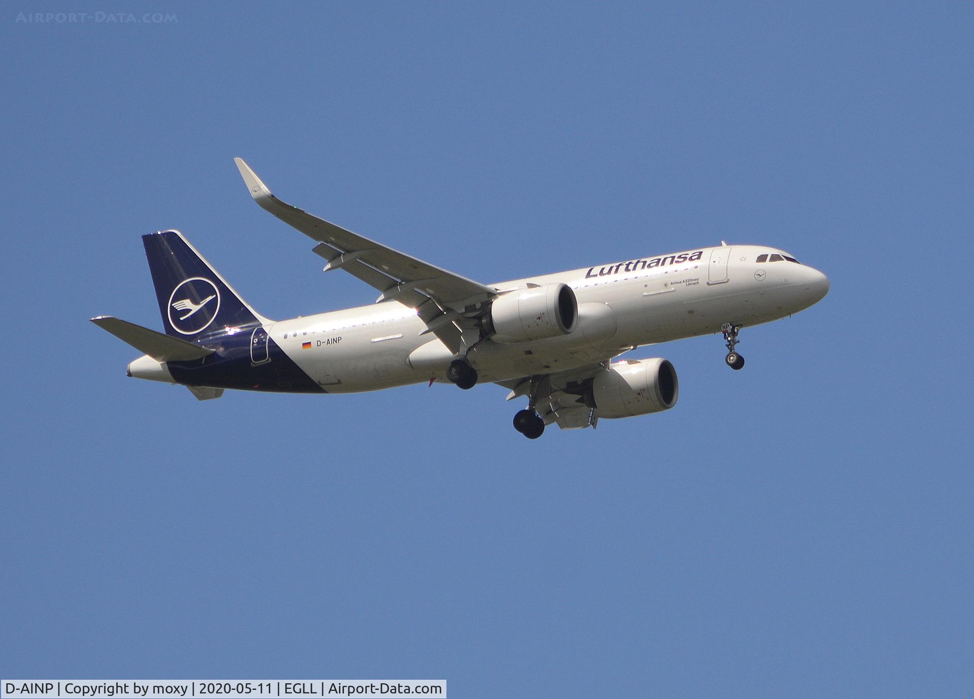 D-AINP, 2018 Airbus A320-271NEO C/N 8622, Airbus A320-271NEO on finals to London Heathrow.