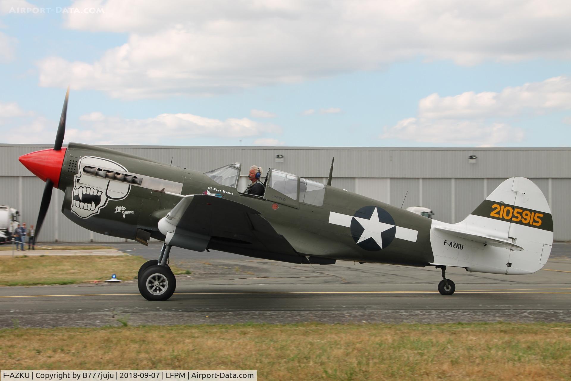 F-AZKU, 1942 Curtiss P-40N Warhawk C/N 29677, at Melun