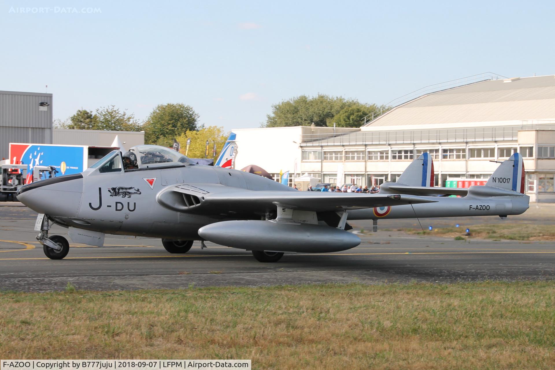 F-AZOO, De Havilland (FFA) Vampire FB.6 (DH-100) C/N 636, at Melun
