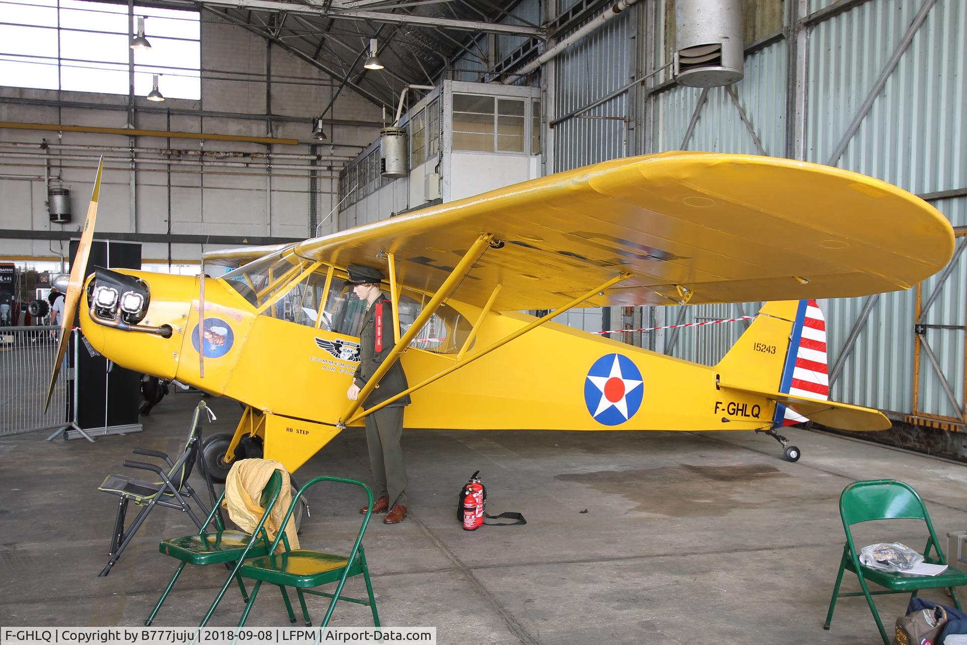 F-GHLQ, Piper J3C-65 Cub Cub C/N 15243, at Melun