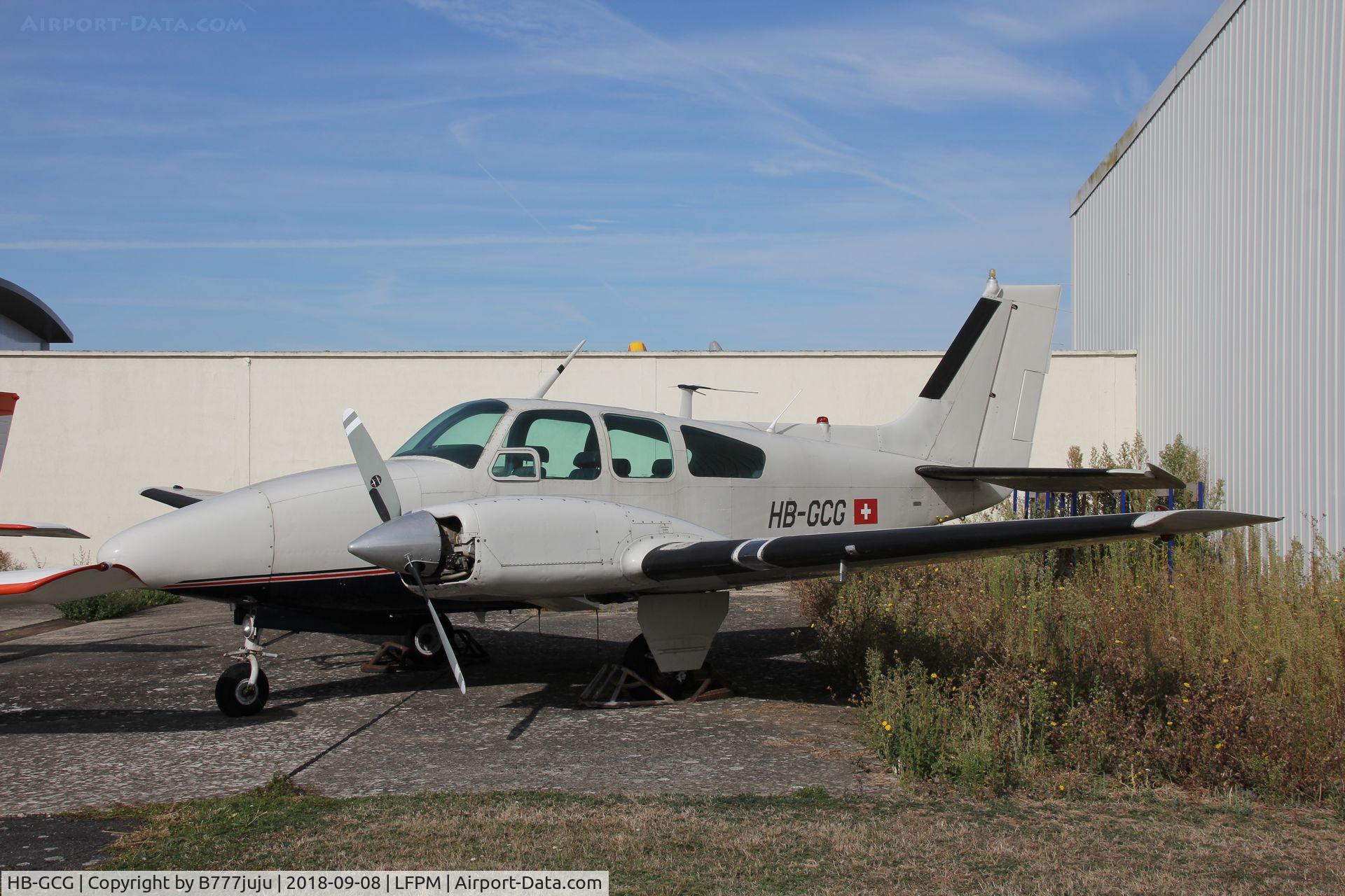 HB-GCG, 1961 Beechcraft 95-B55 Baron C/N TC-76, at Melun