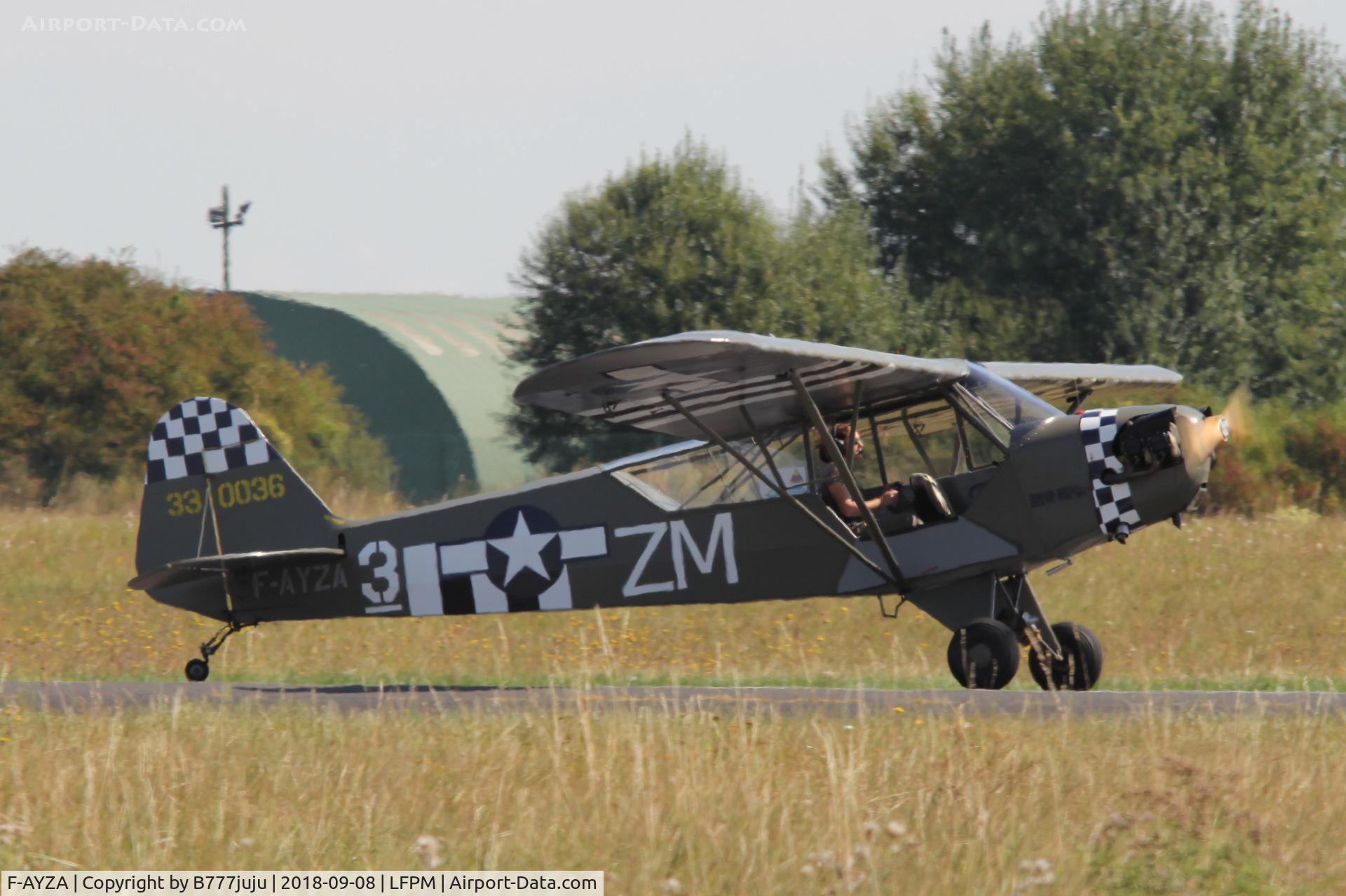 F-AYZA, 1943 Piper L-4H Grasshopper (J3C-65D) C/N 11327, at Melun