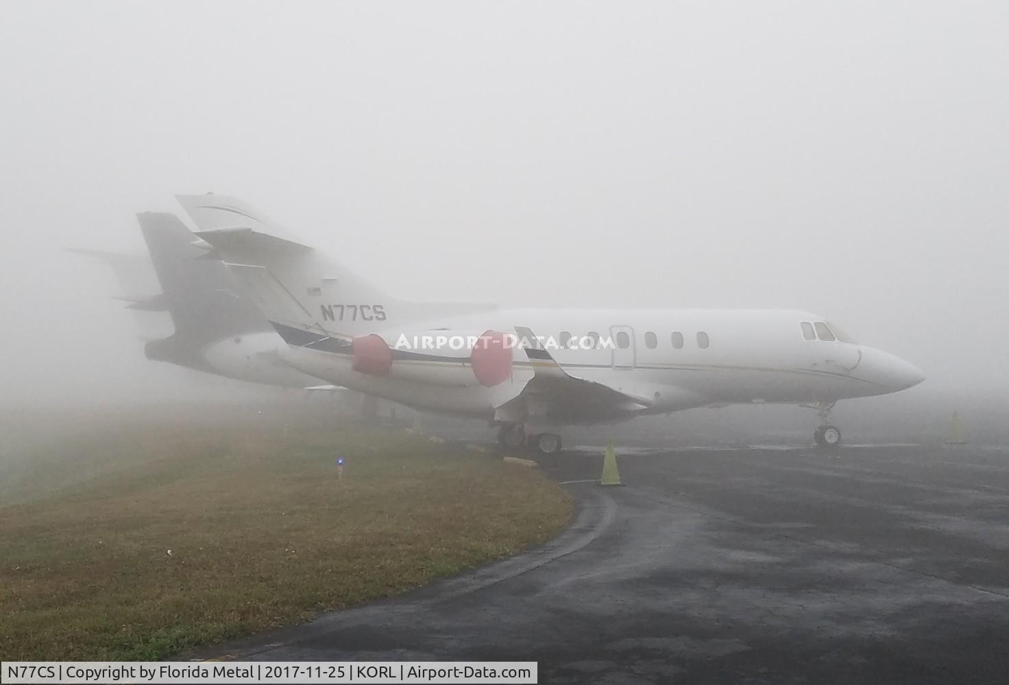 N77CS, 2003 Raytheon Hawker 800XP C/N 258620, ORL 2017 in fog
