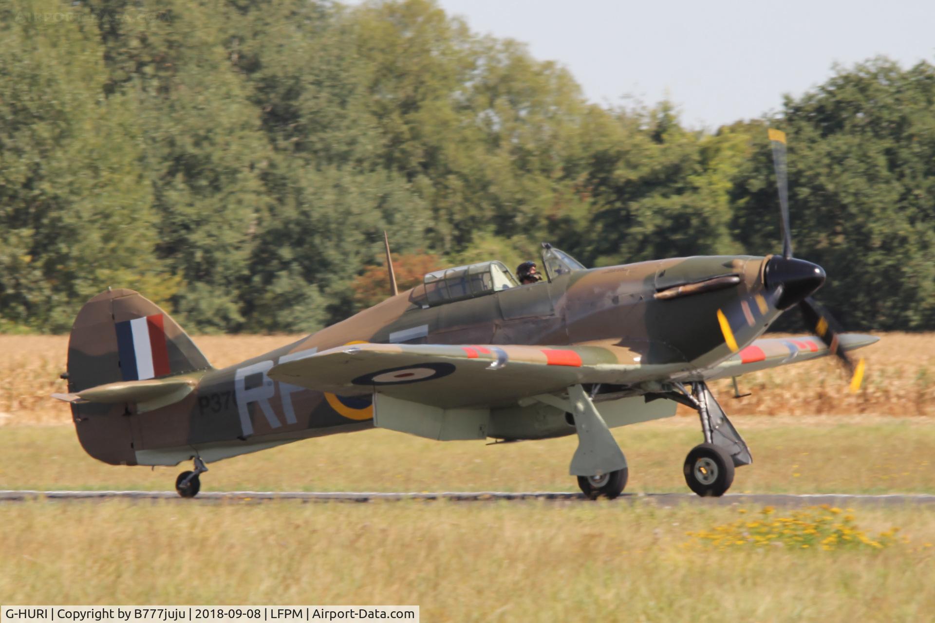 G-HURI, 1942 Hawker (CCF) Hurricane Mk12A C/N 72036, at Melun