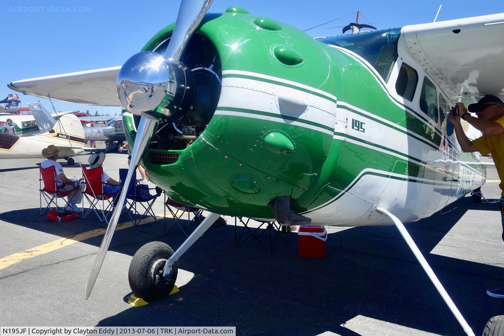N195JF, 1950 Cessna 195A C/N 7576, Truckee Airport Airshow California 2013.