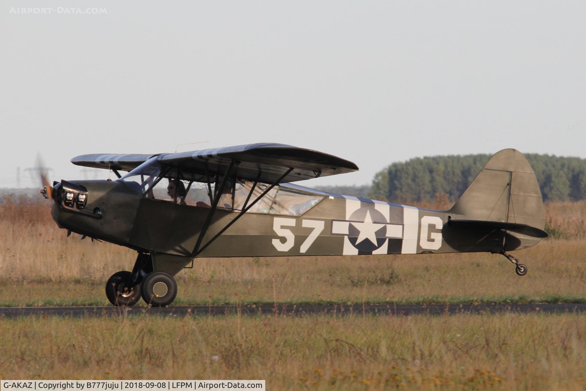 G-AKAZ, 1944 Piper L-4A Grasshopper C/N AN-1, at Melun