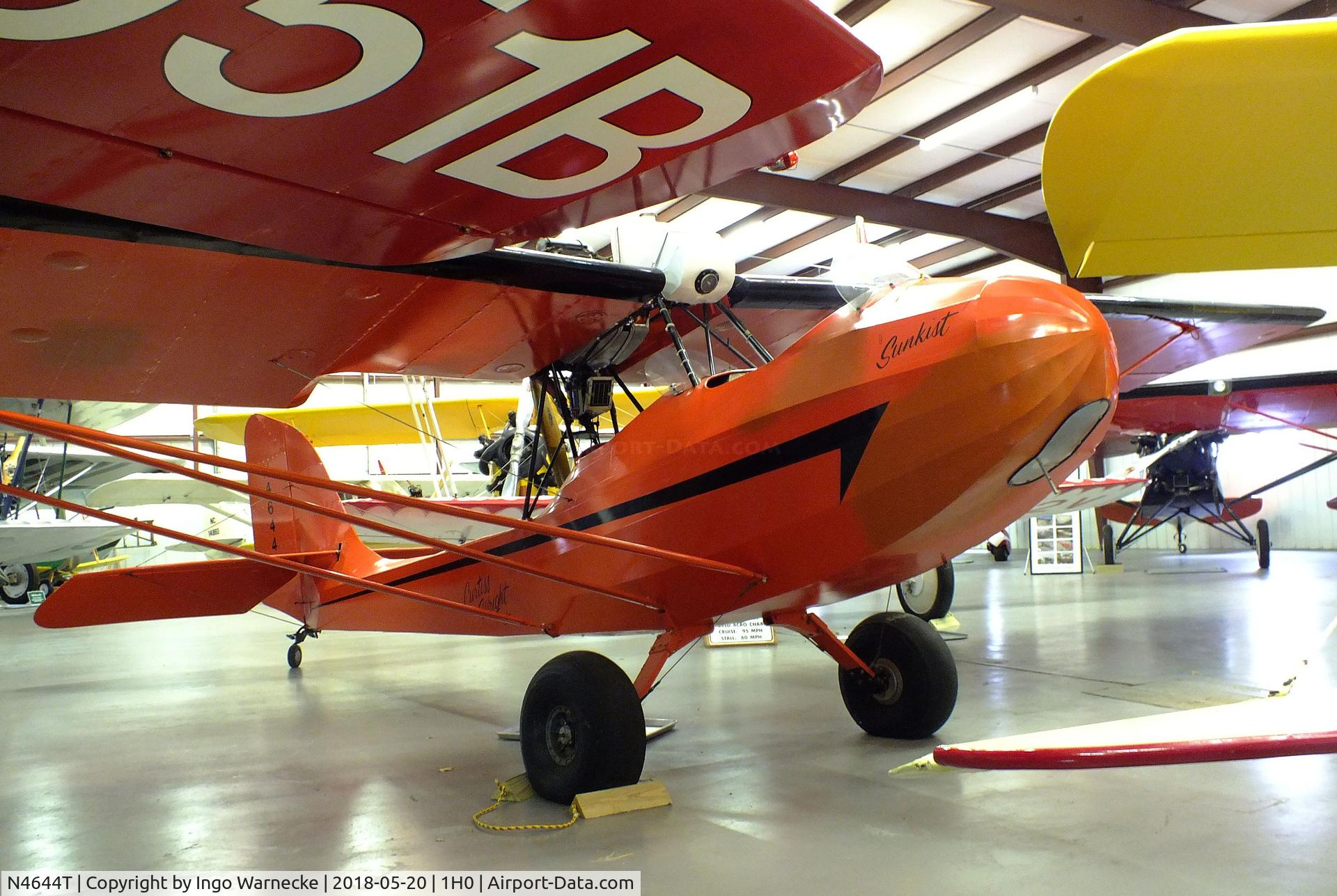 N4644T, 1965 Curtiss-Wright JR CW-1 Replica C/N EHS-1, Curtiss-Wright CW-1 Junior replica at the Aircraft Restoration Museum at Creve Coeur airfield, Maryland Heights MO