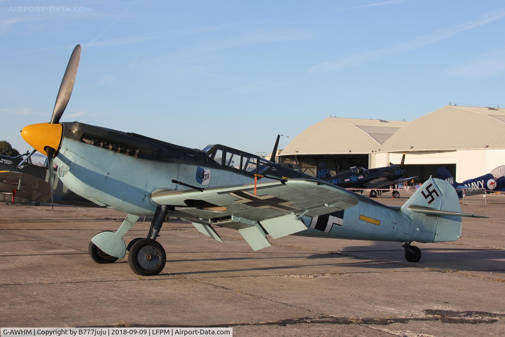 G-AWHM, 1958 Hispano HA-1112-M1L Buchon C/N 187, at Melun