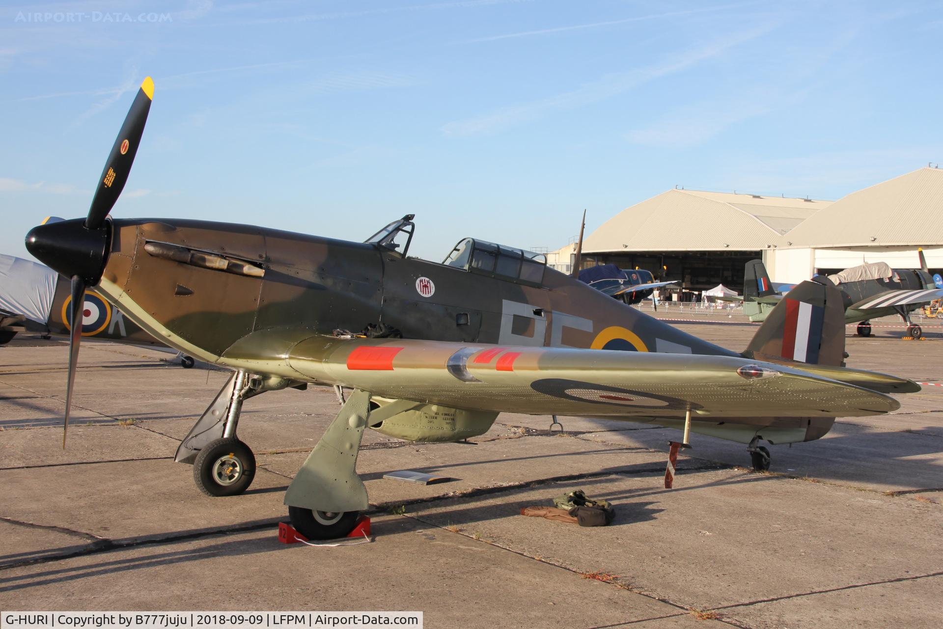 G-HURI, 1942 Hawker (CCF) Hurricane Mk12A C/N 72036, at Melun