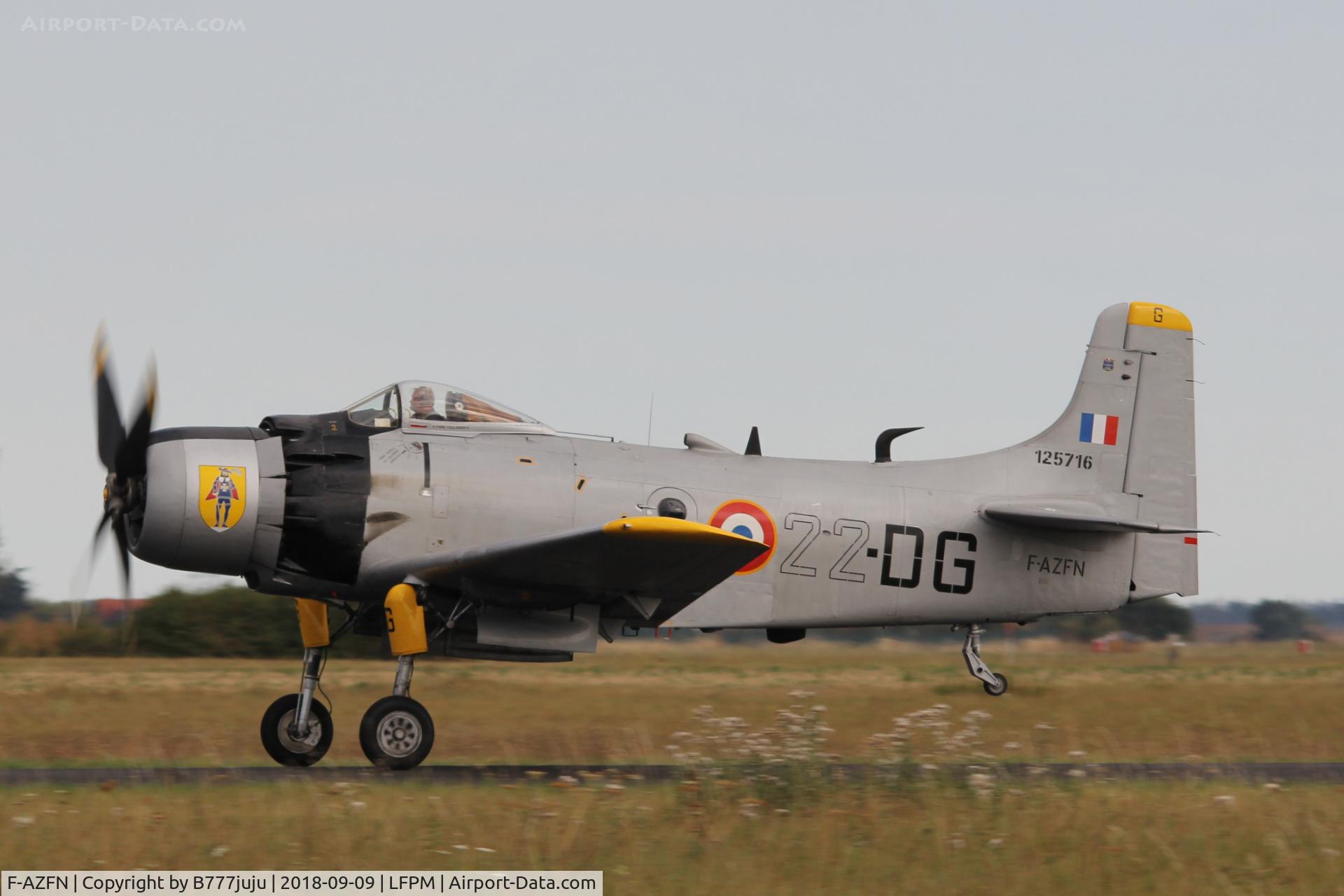 F-AZFN, Douglas AD-4N Skyraider C/N 7609, at Melun